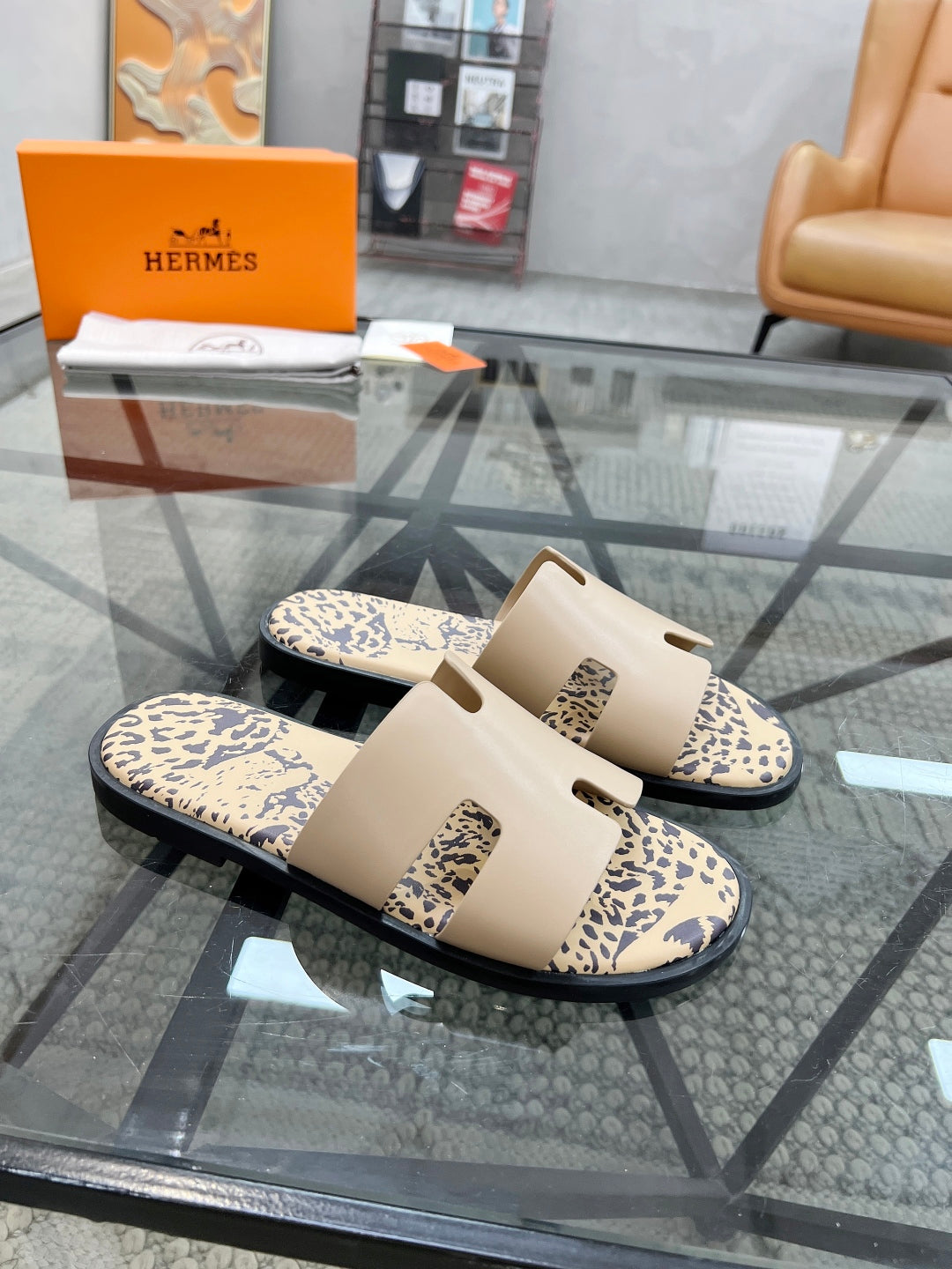 HM Men's Slides Calfskin 544622