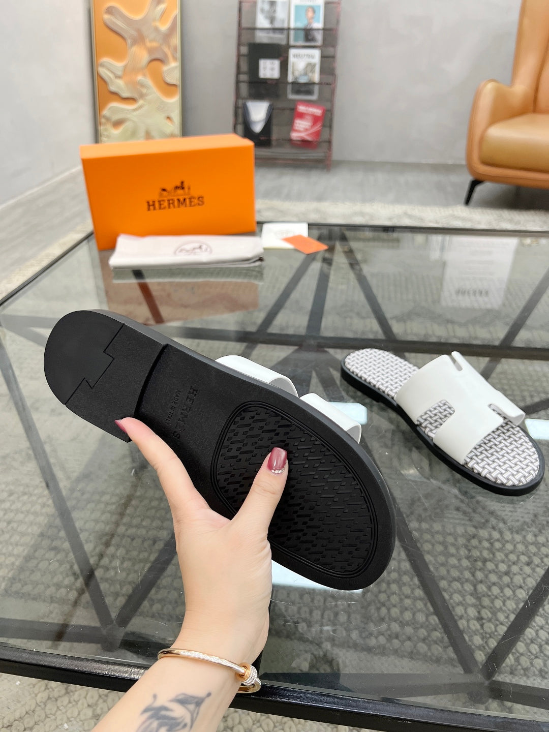 HM Men's Slides Calfskin 544622