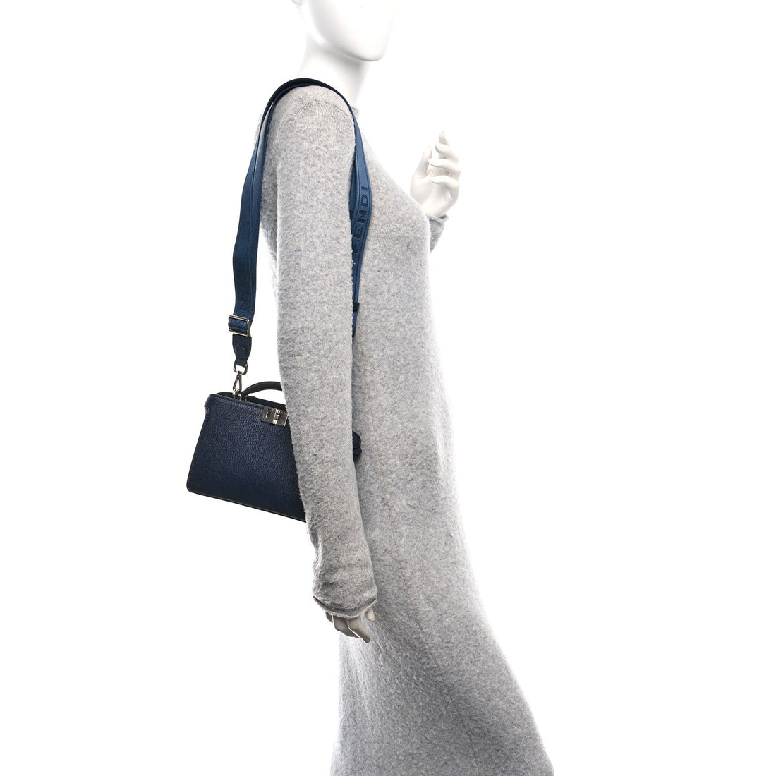 Cuoio Romano Vitello Cover Bi-Color Peekaboo I See U X Cross Satchel Cuoio Blue