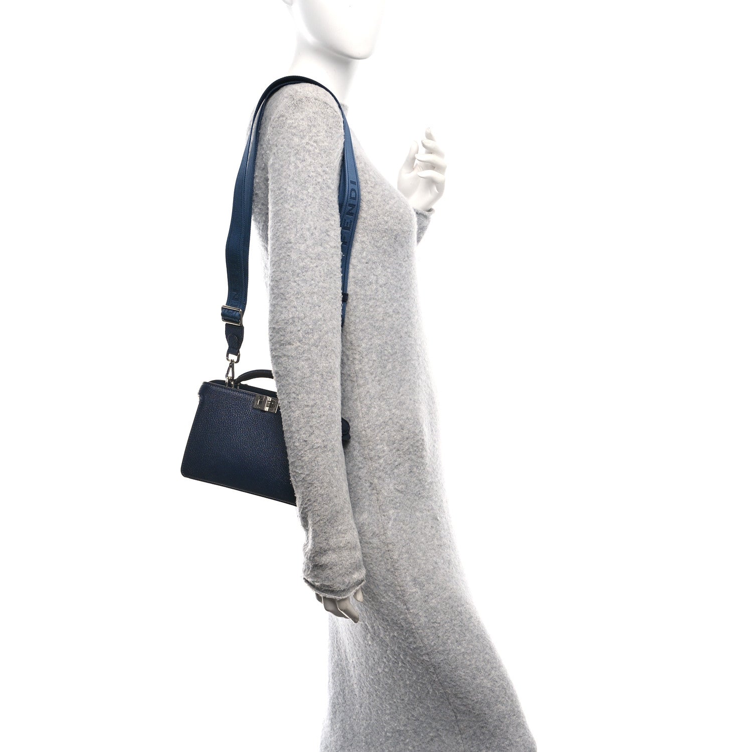 Cuoio Romano Vitello Cover Bi-Color Peekaboo I See U X Cross Satchel Cuoio Blue