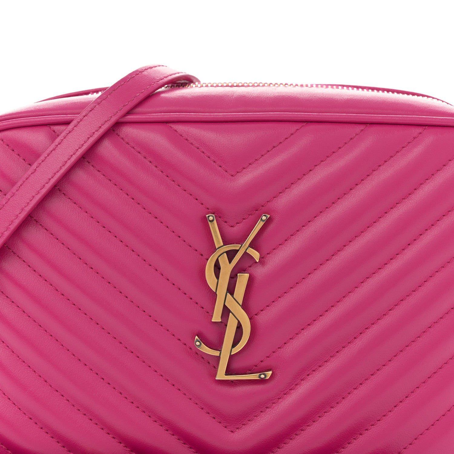 Calfskin Matelasse Monogram Lou Camera Bag Bright Pink