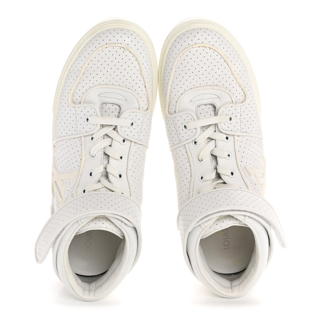 Calfskin Perforated Mens Acapulco Sneakers 8 White