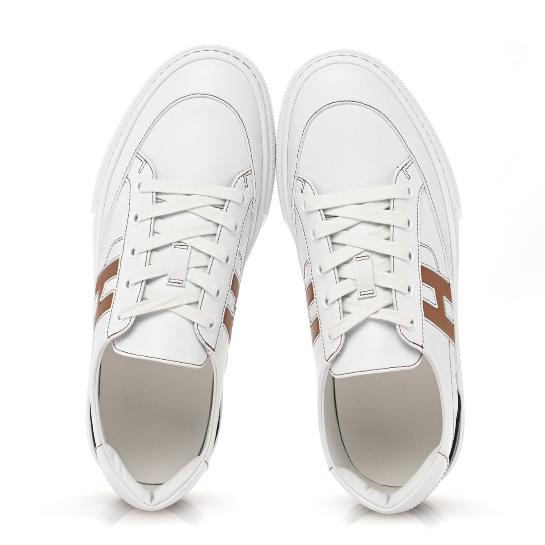 Calfskin Mens Deep Sneakers 39.5 White Naturel