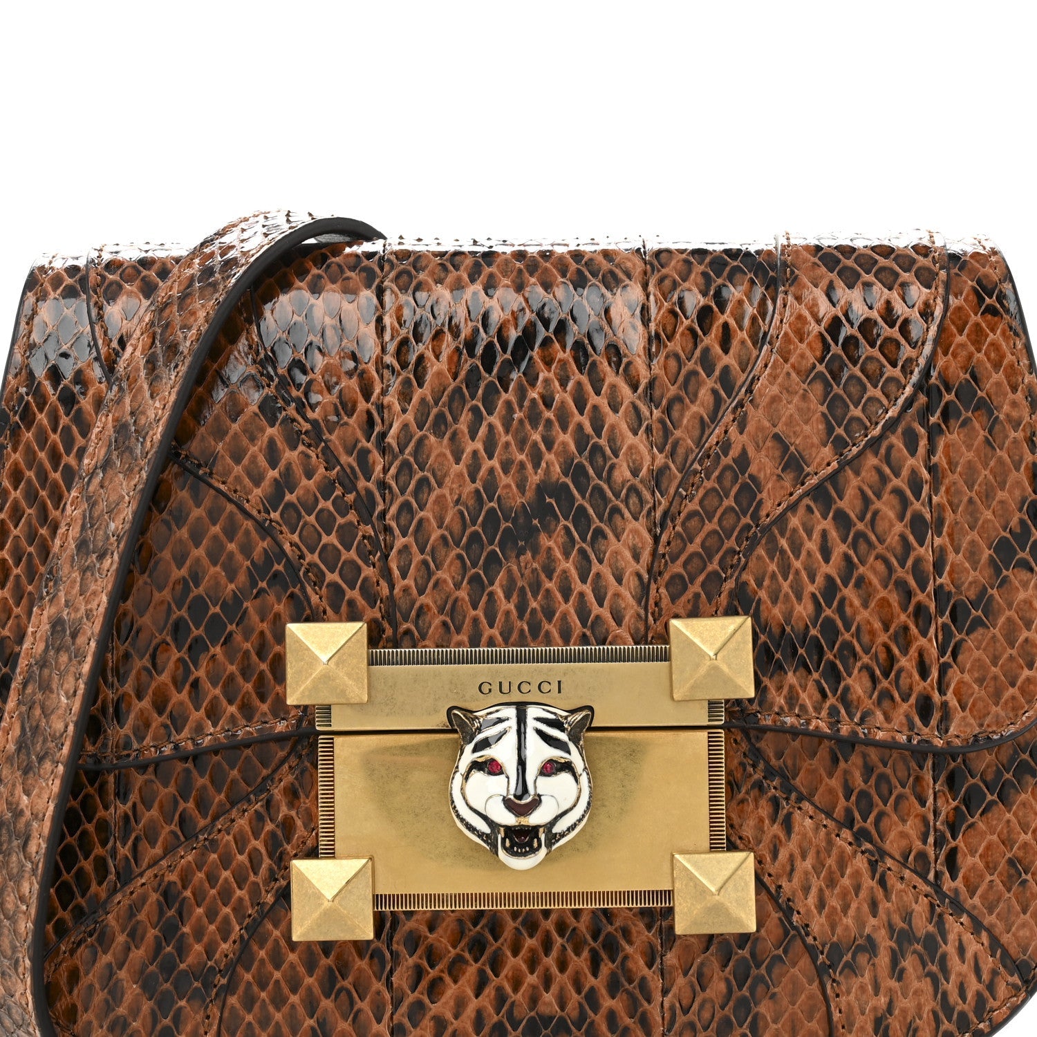 Elaphe Radiata Crystal Small Osiride Shoulder Bag Bright Cuir Ruby