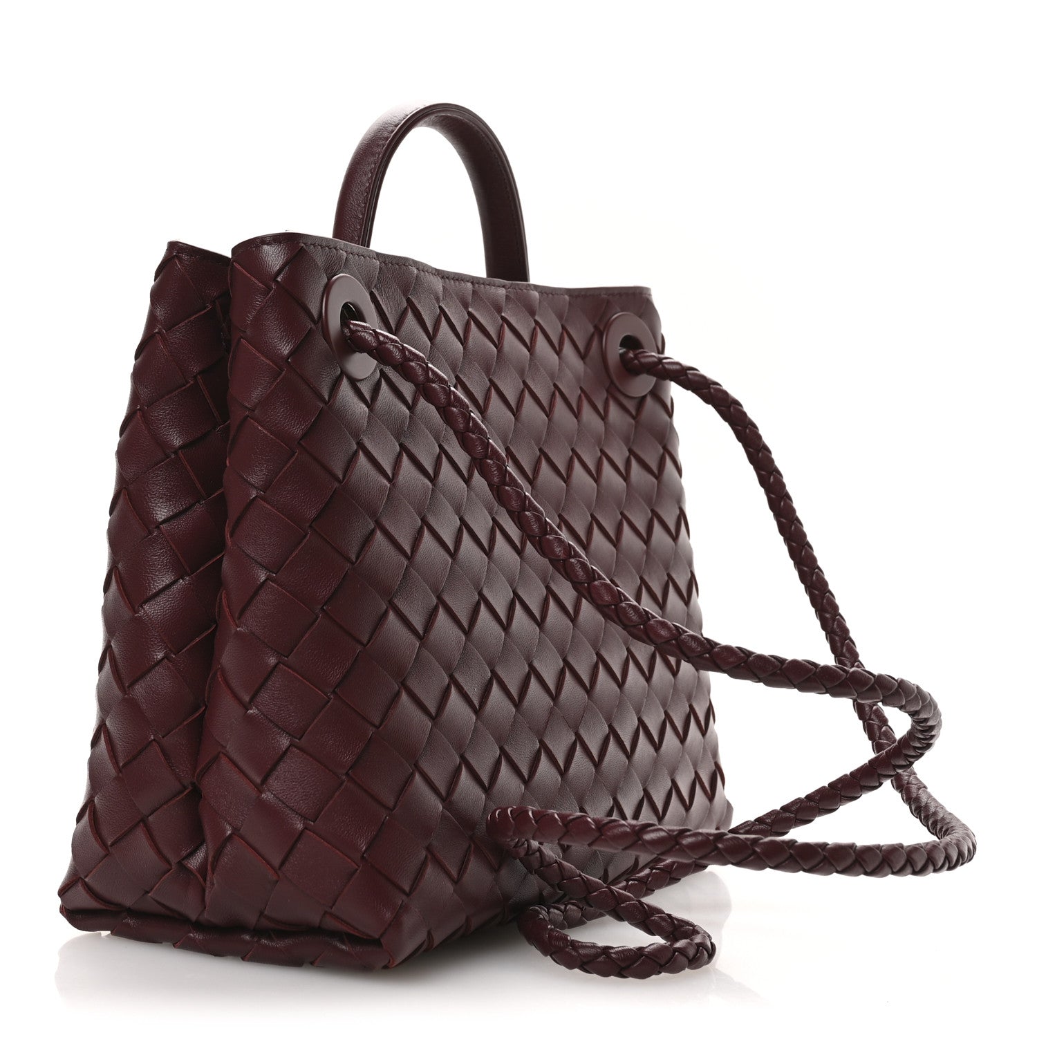 Nappa Intrecciato Small Andiamo Shoulder Bag Barolo