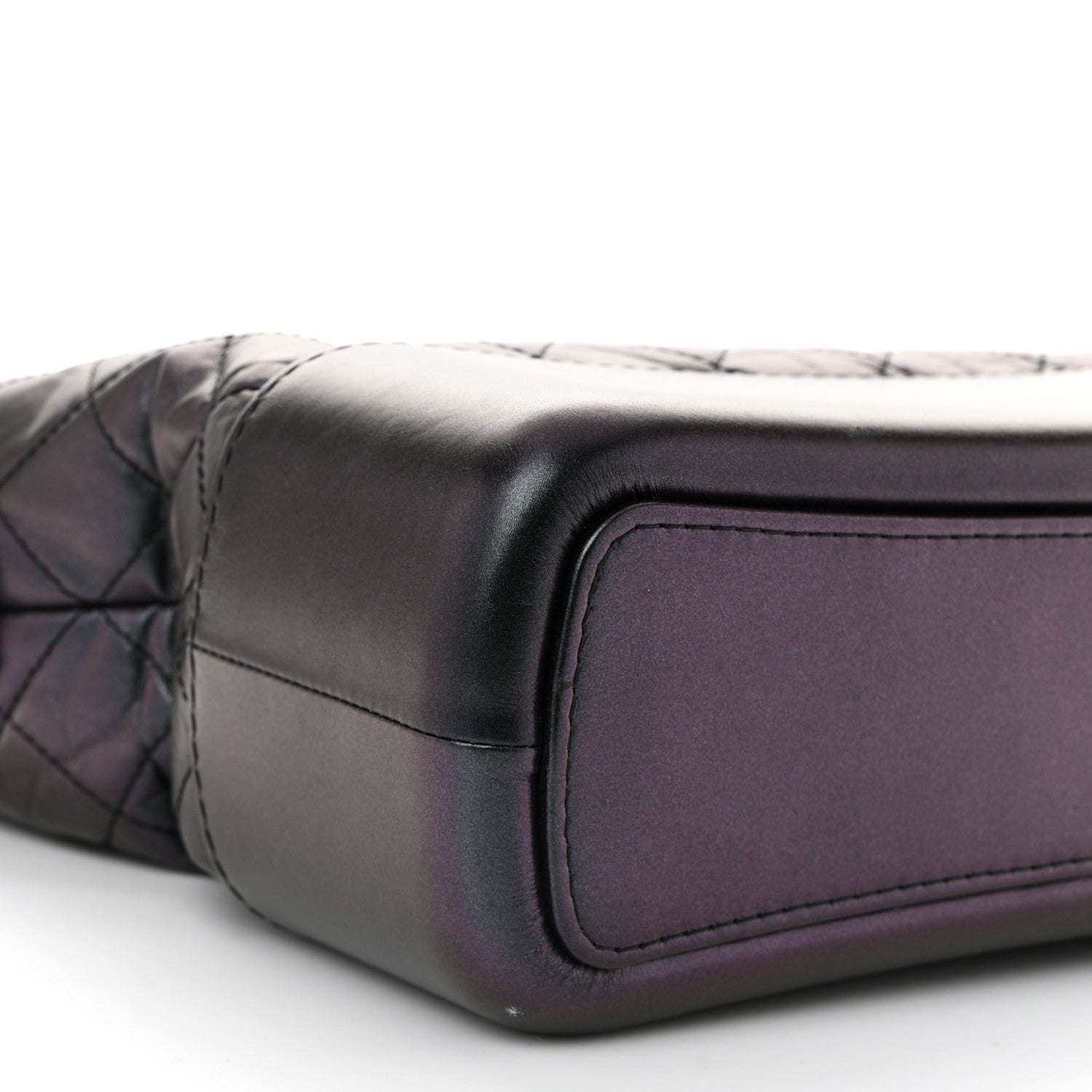 Iridescent Aged Calfskin Quilted Medium Gabrielle Hobo Black