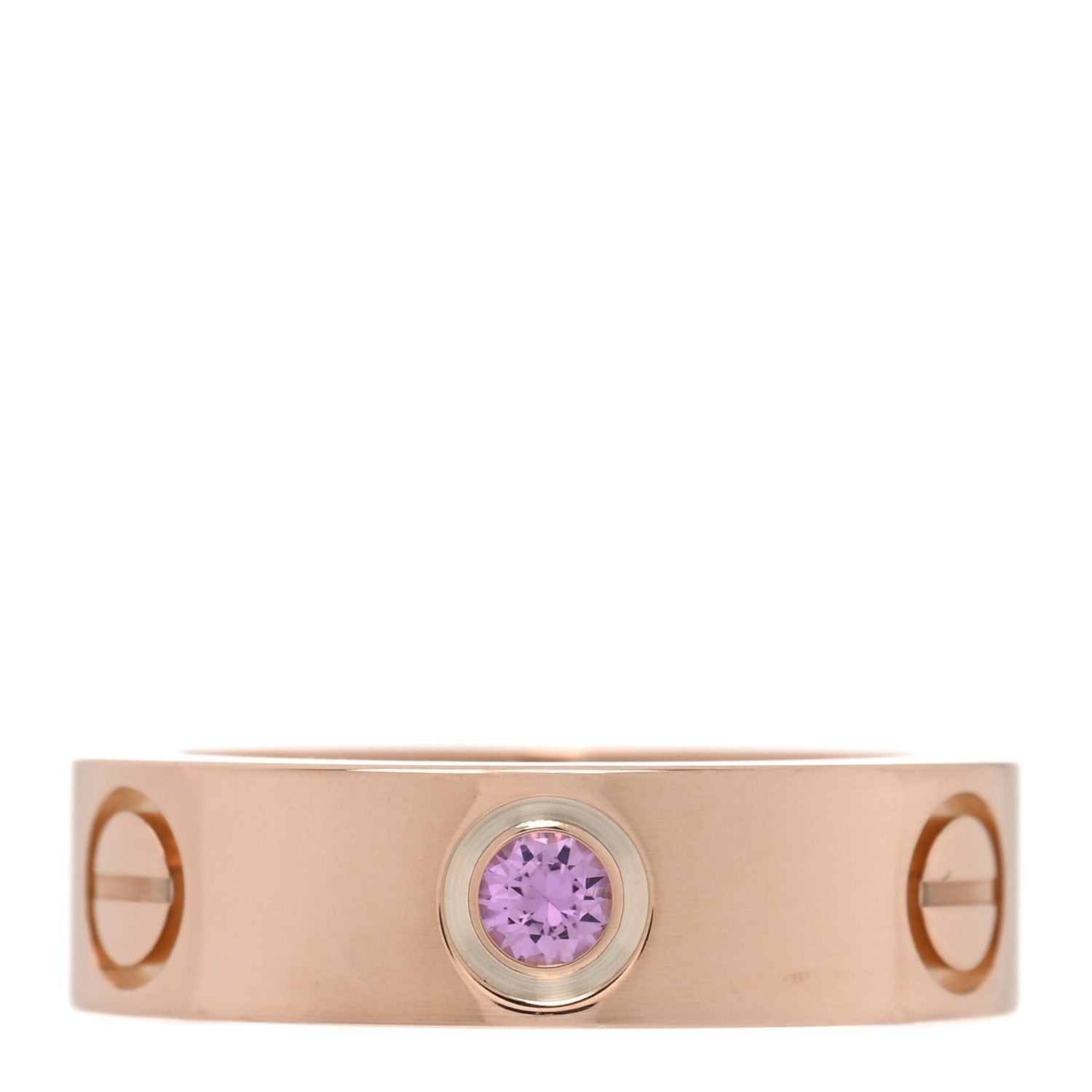 18K Pink Gold Pink Sapphire 5.5mm LOVE Ring 50 5.25