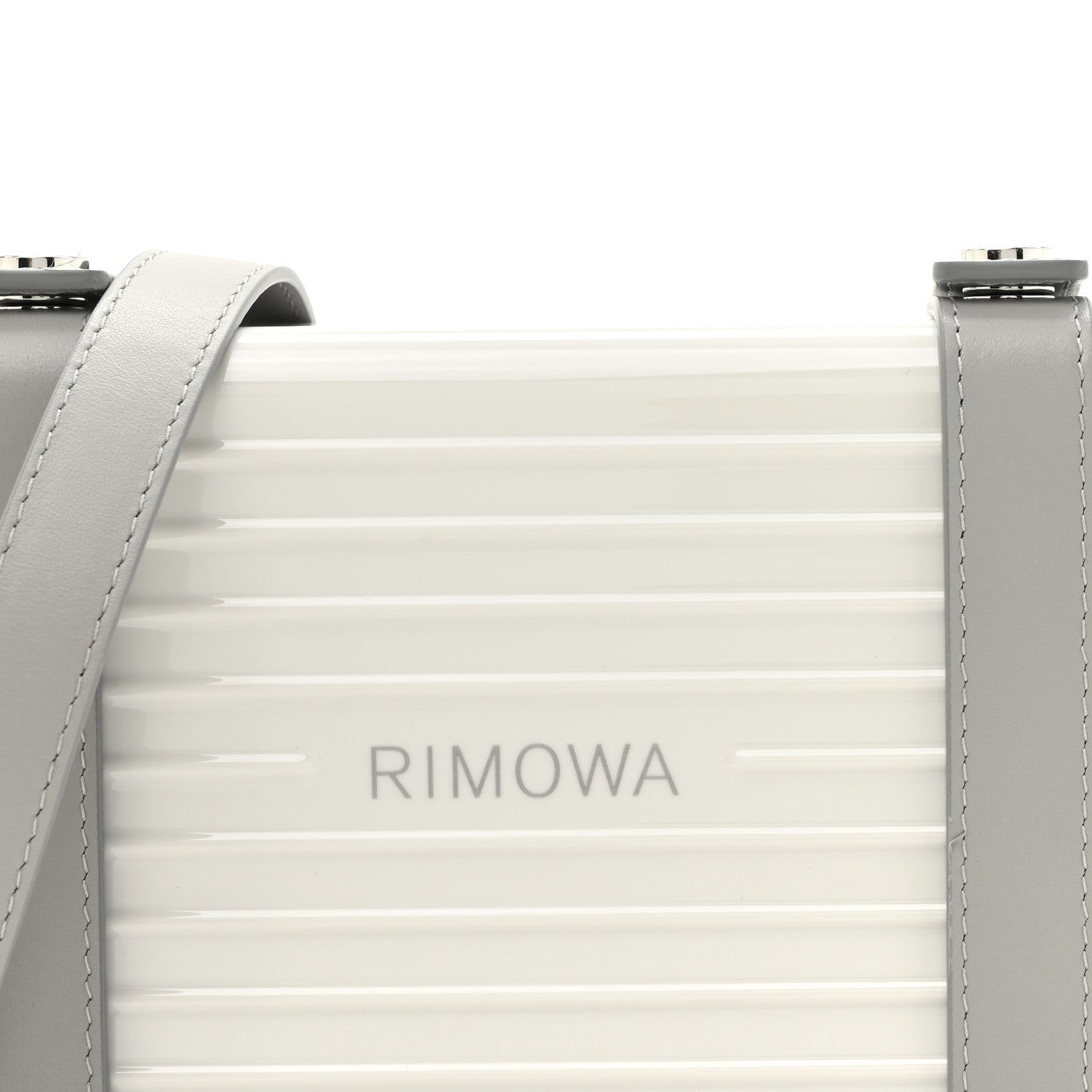 Gloss Polycarbonate Personal Cross-Body Bag White Grey