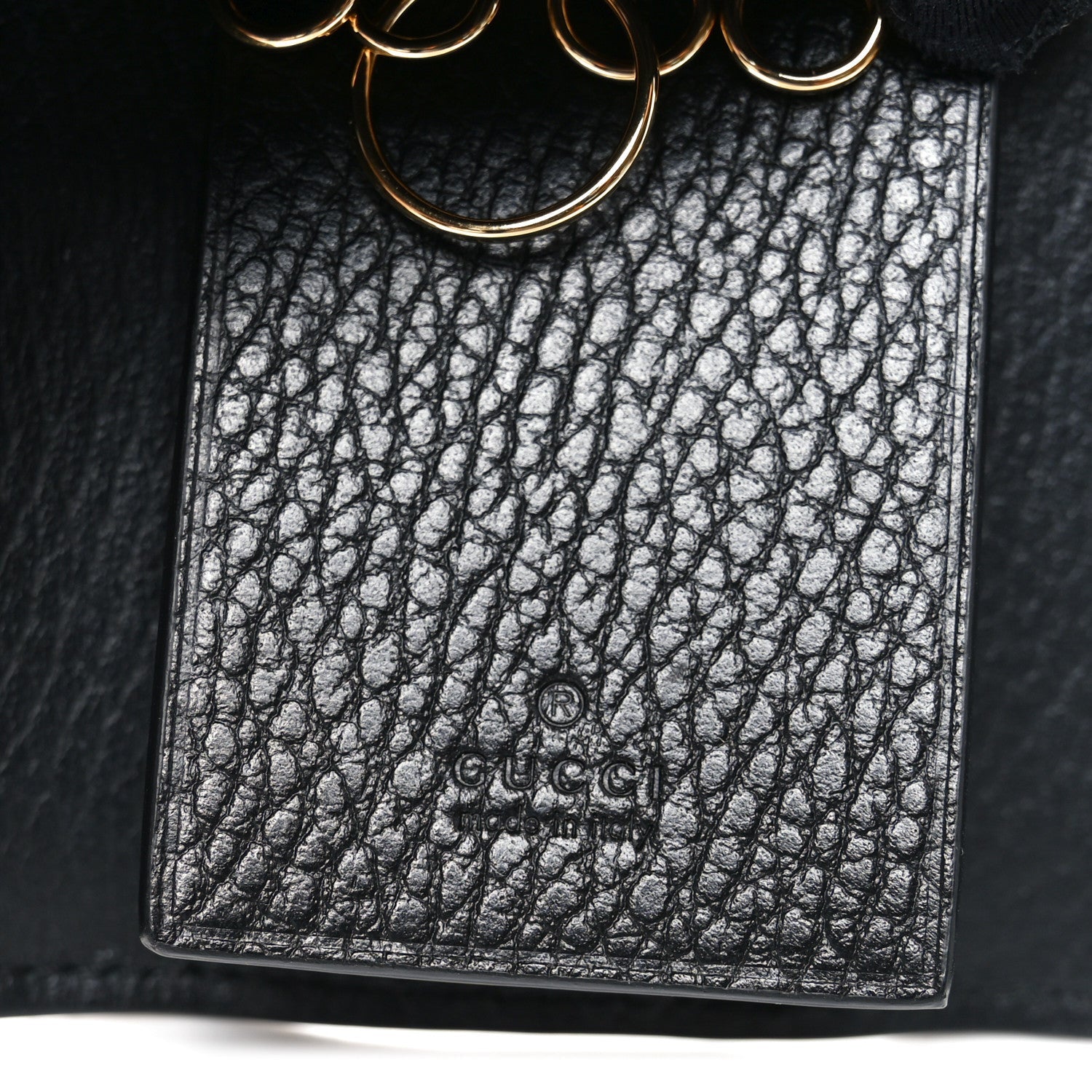 Dollar Calfskin GG Supreme Monogram GG Marmont 6 Key Holder Case Black Beige Ebony