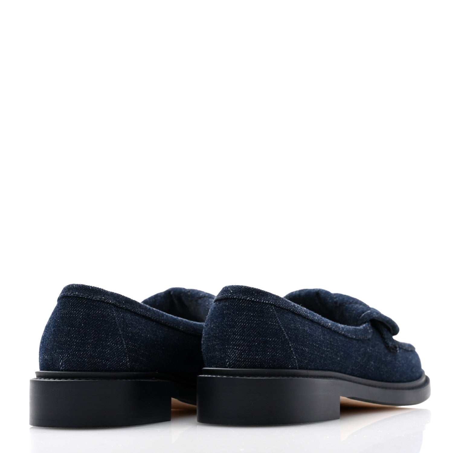 Denim CC Turnlock Loafers 36.5 Dark Blue