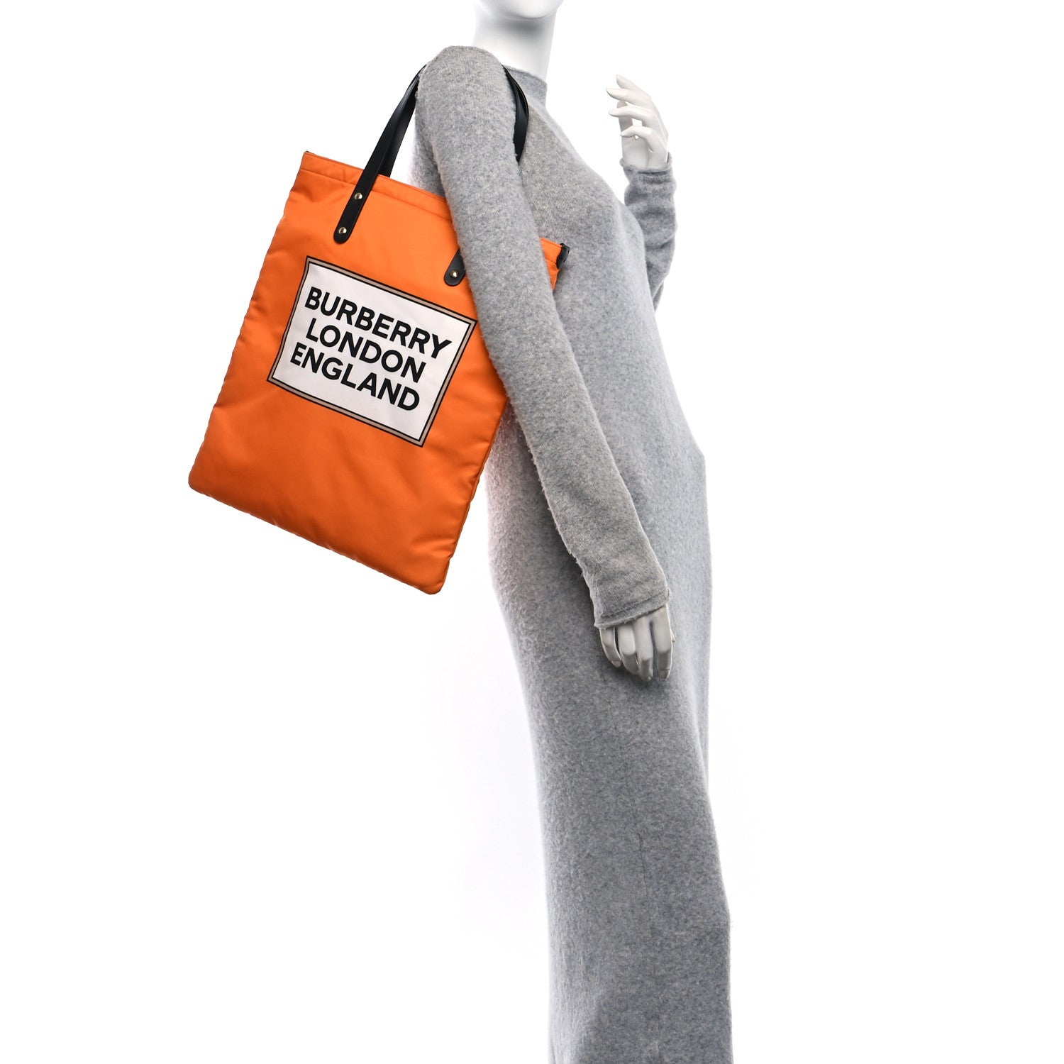 Nylon London England Print Logo Flat Tote Orange