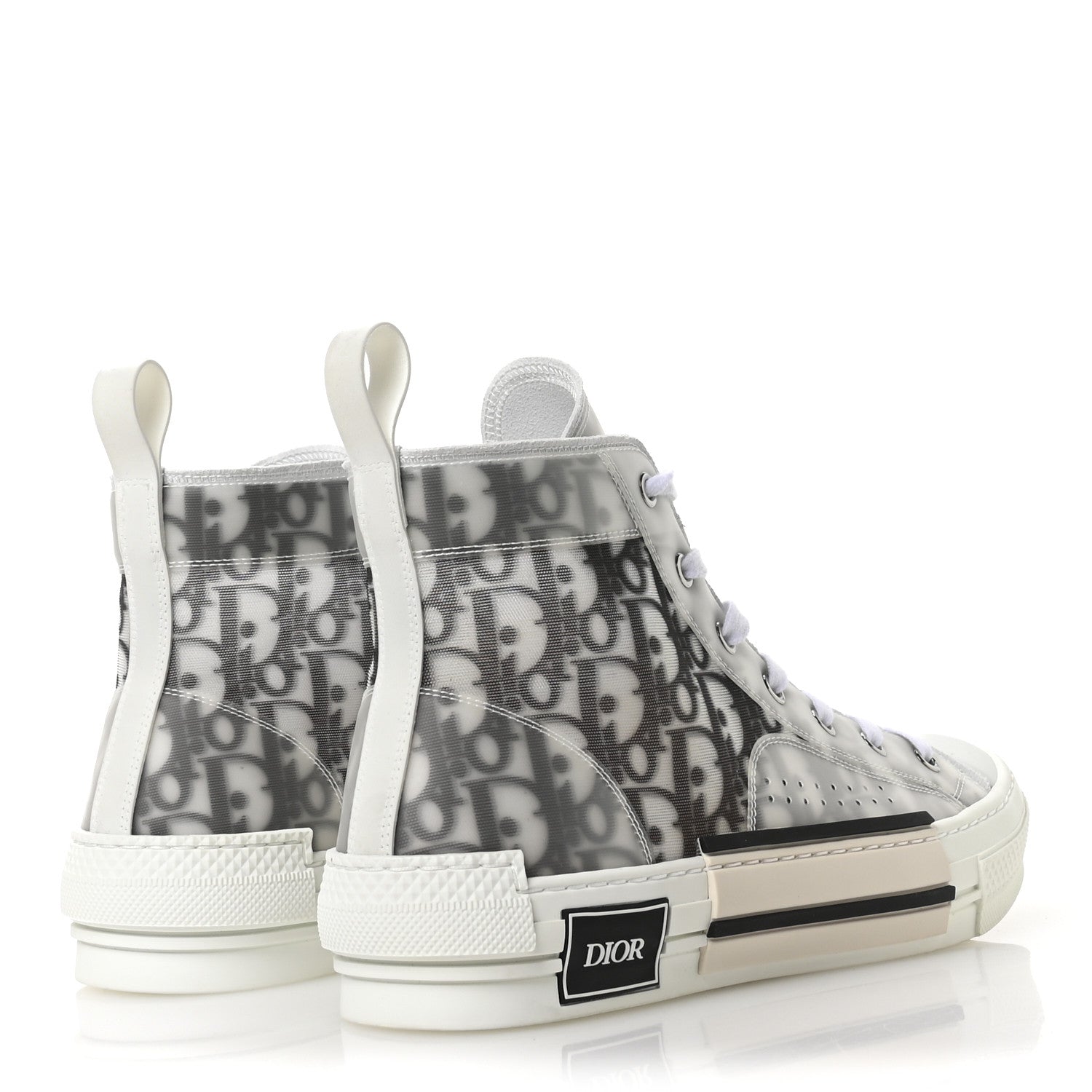 Technical Canvas Oblique B23 High Top Sneakers 41 White Black