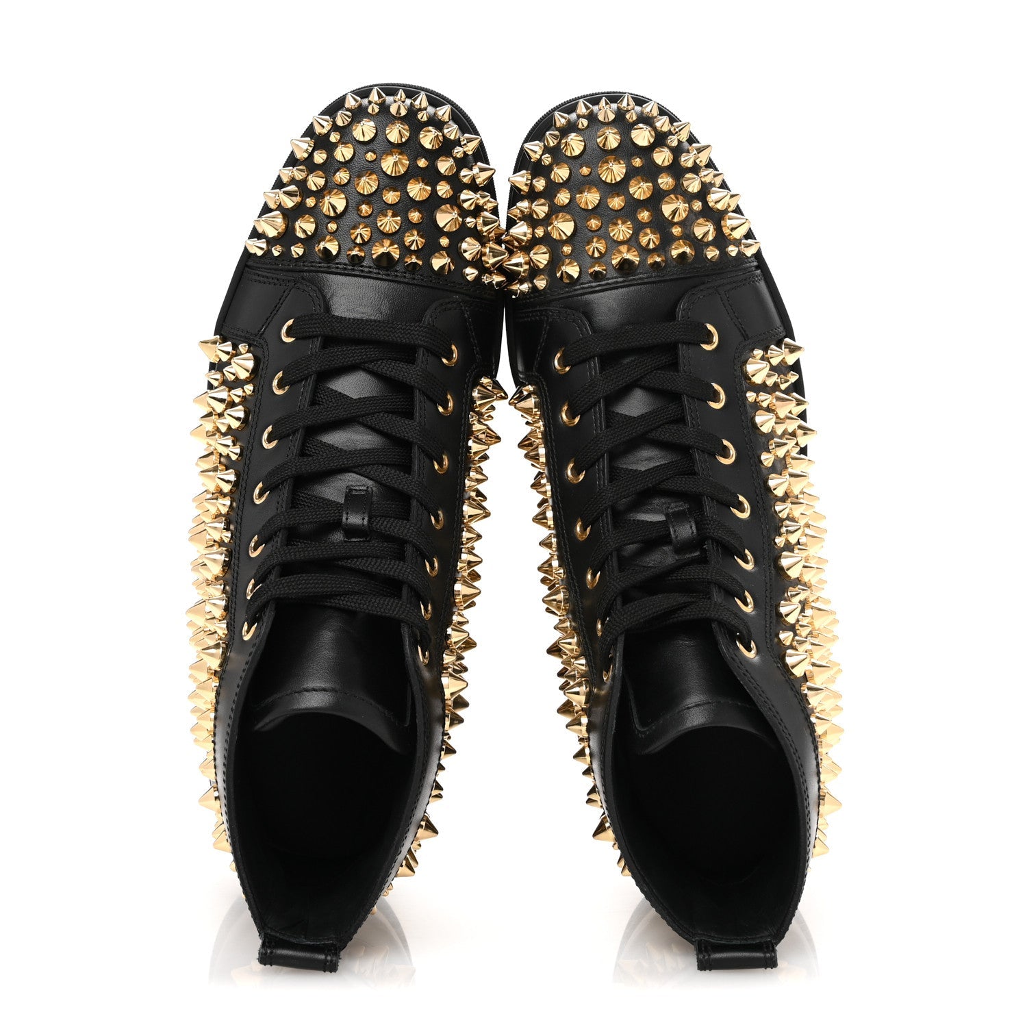 Calfskin Louis Spikes Flat Mens Sneakers 42.5 Black