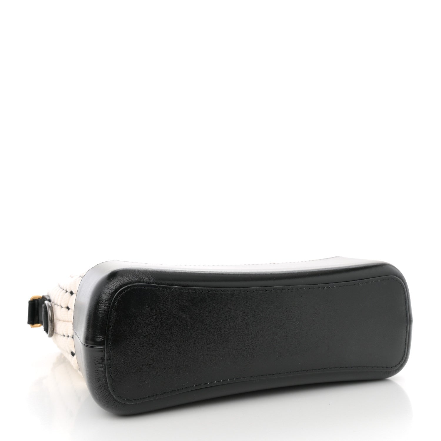 Wool Calfskin Medium Gabrielle Hobo Black White