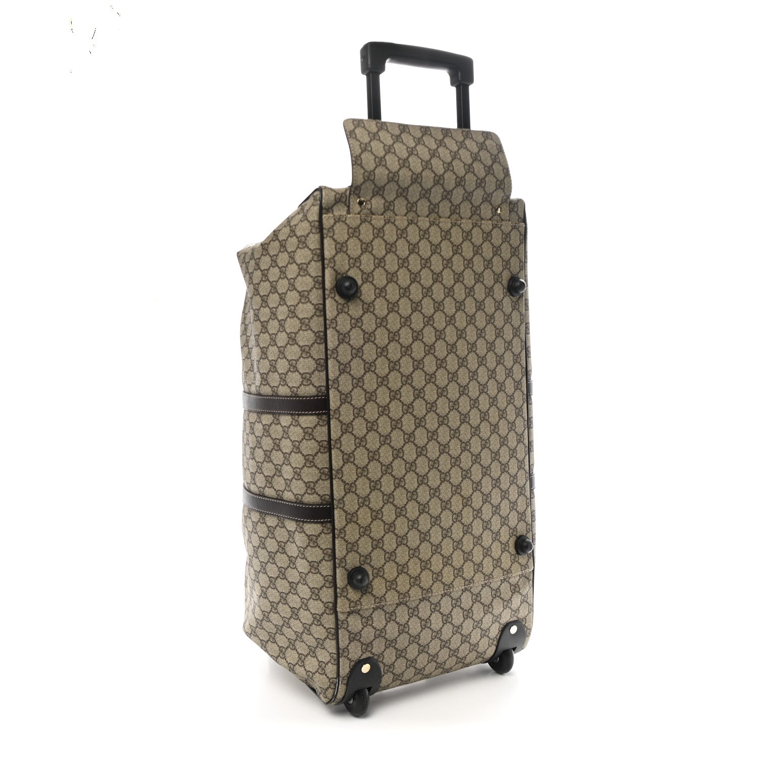 GG Plus Monogram Large Carry On Duffle Trolley Beige Ebony Cocoa Dark Chocolate