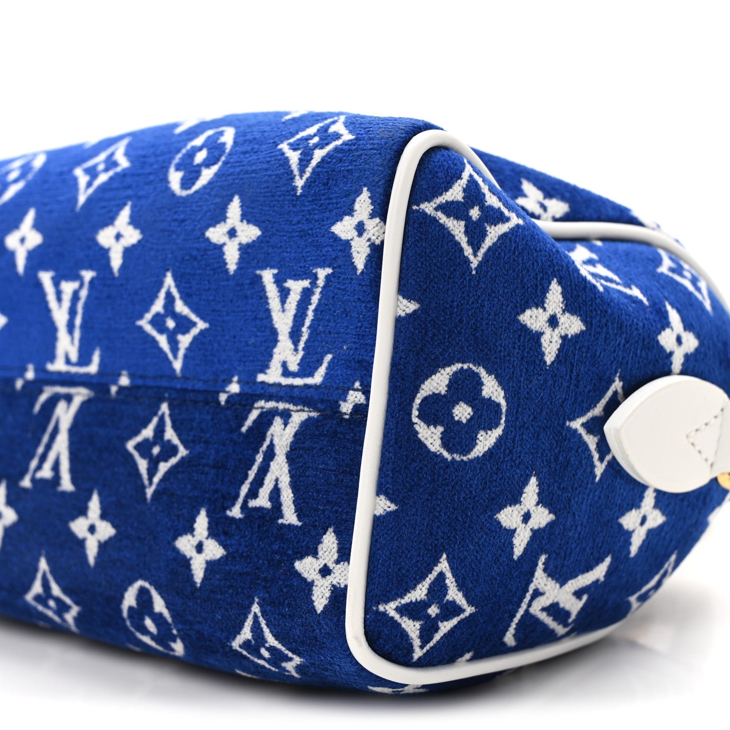 Jacquard Velvet Monogram LV Match Speedy Bandouliere 20 Blue