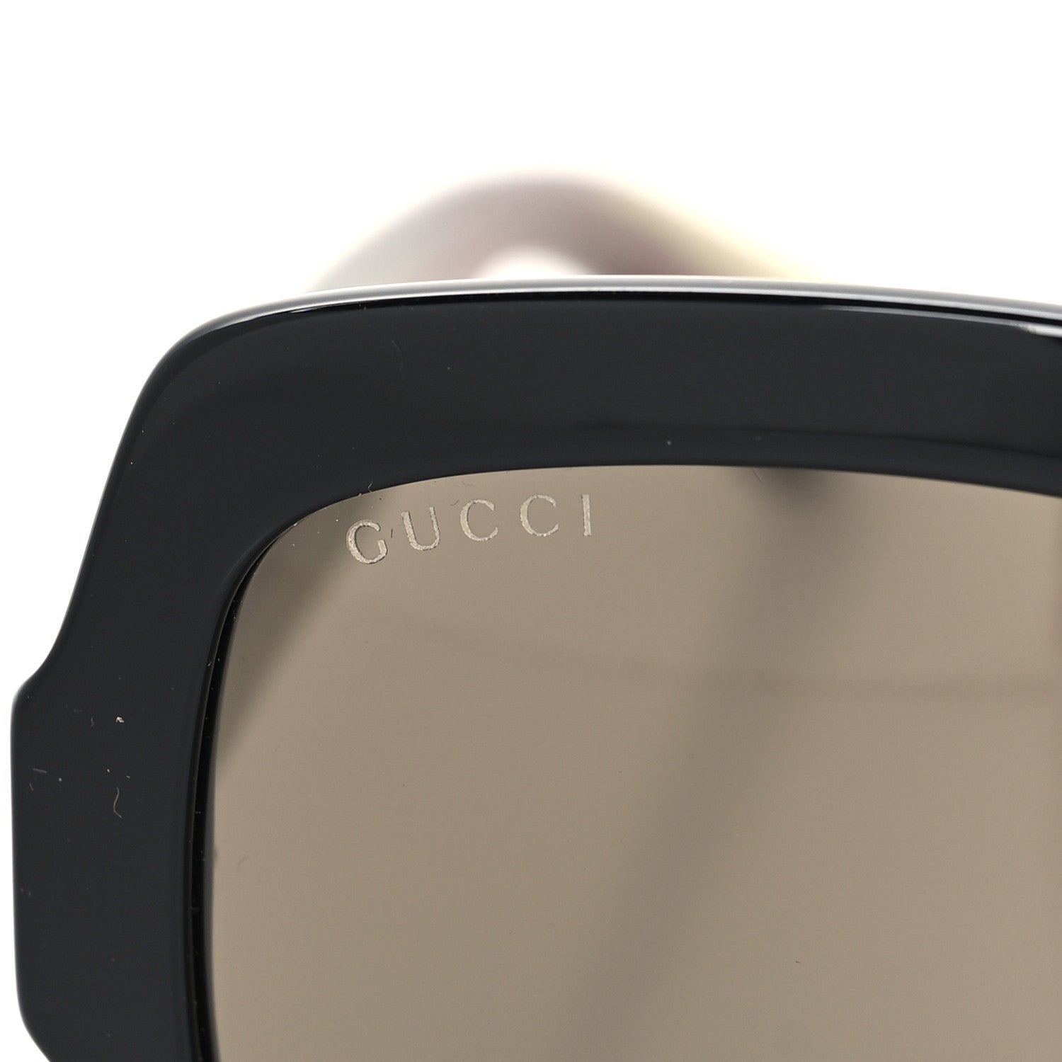 Acetate Square Frame Web Glitter Sunglasses GG0036SN Black Green