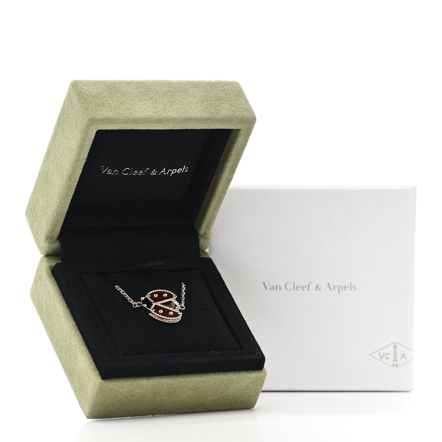 18K Rose Gold Carnelian Onyx Lucky Spring Open Wing Lady Bug Bracelet