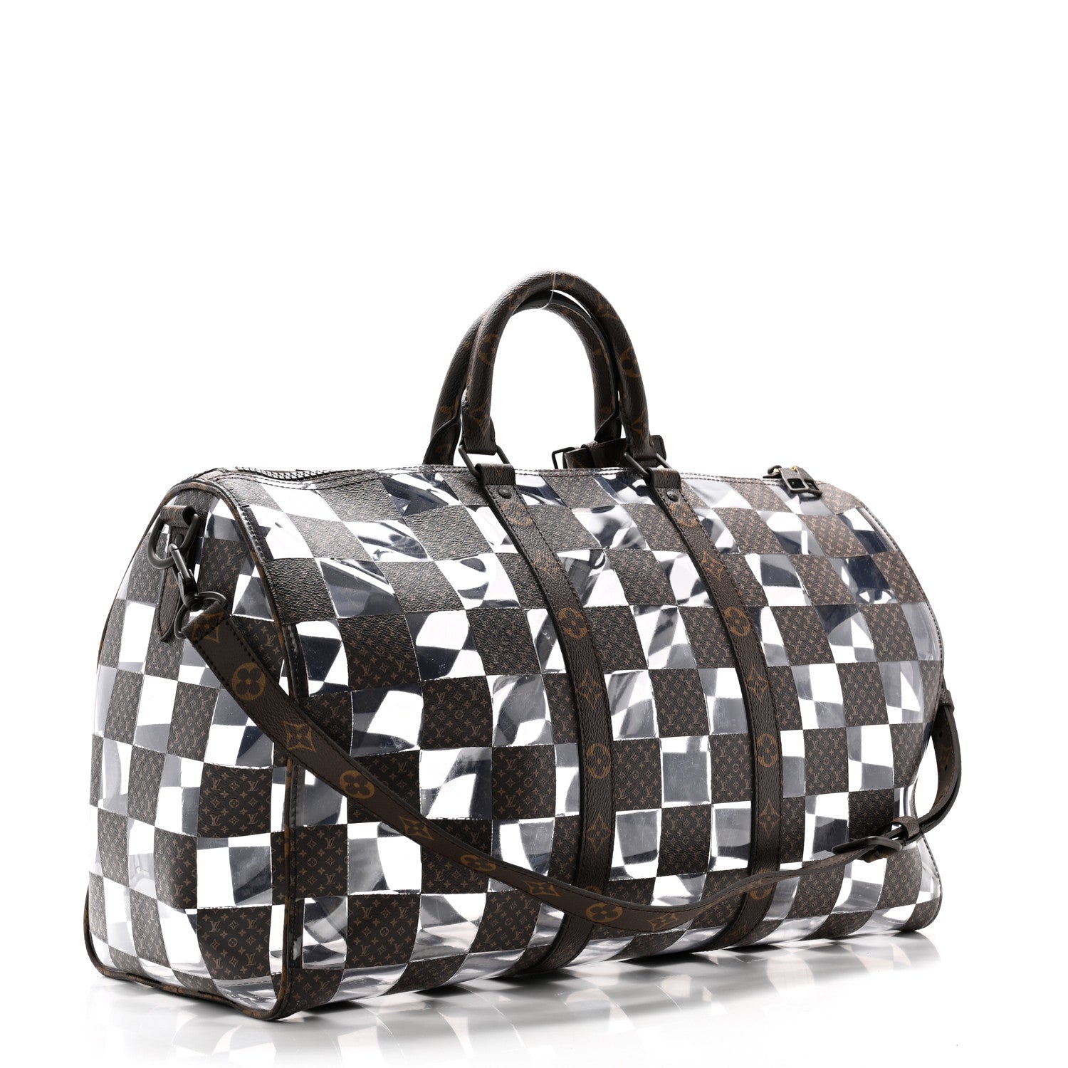 PVC Monogram Chess Keepall Bandouliere 50