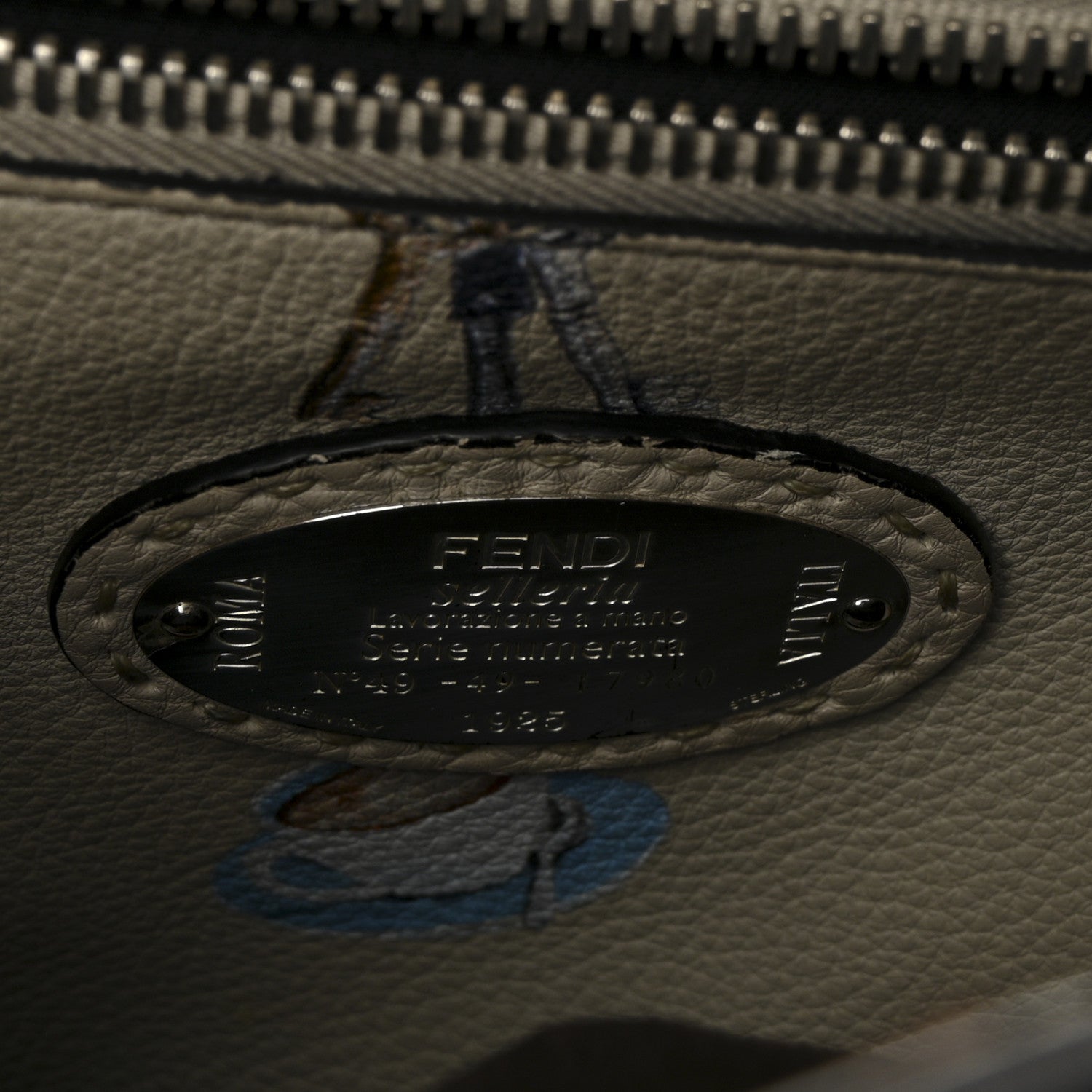 Calfskin Romano Selleria Large Peekaboo Iconic Fit Satchel Brown Milk Multicolor