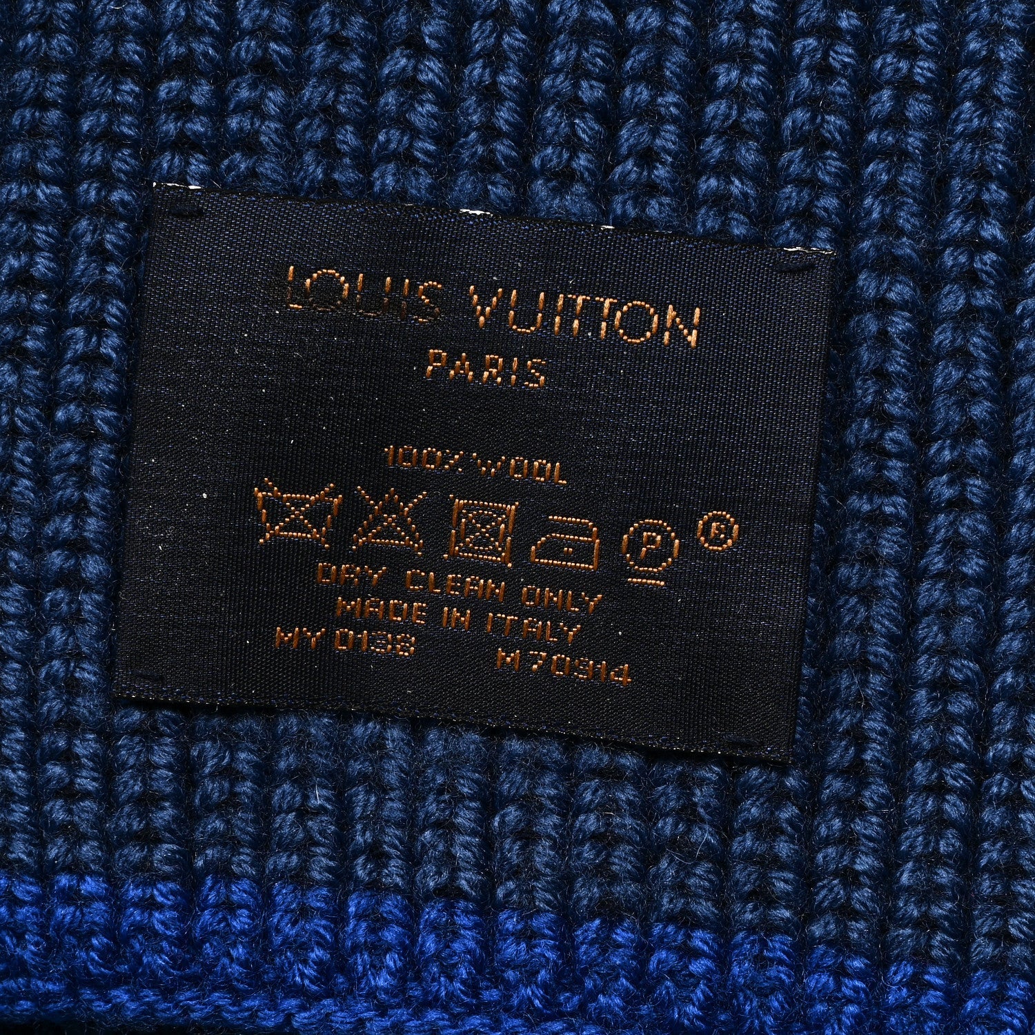 Wool Upside Down Scarf Navy Blue