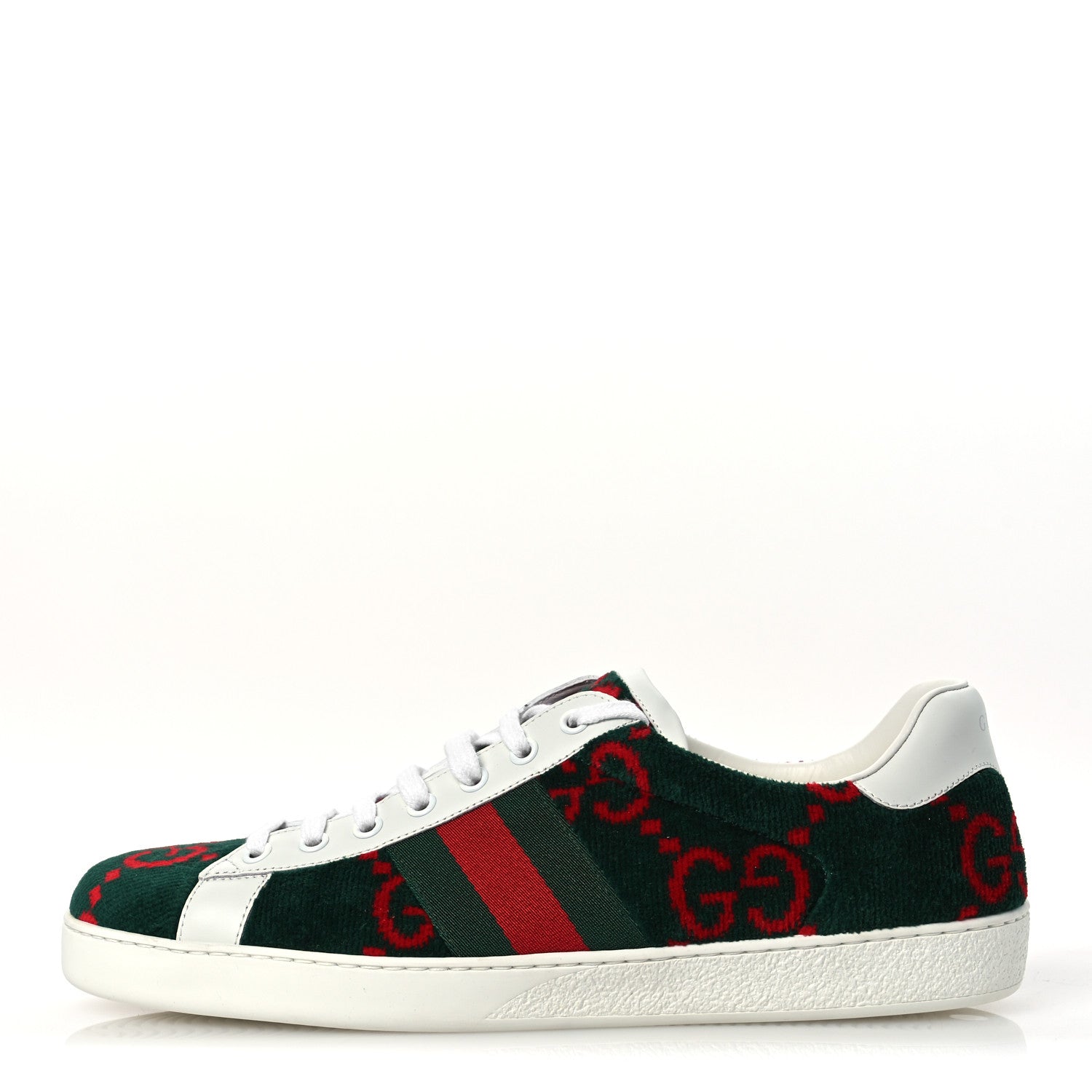 Terry Cloth Big GG Monogram Mens Sneaker 9.5 Green Red