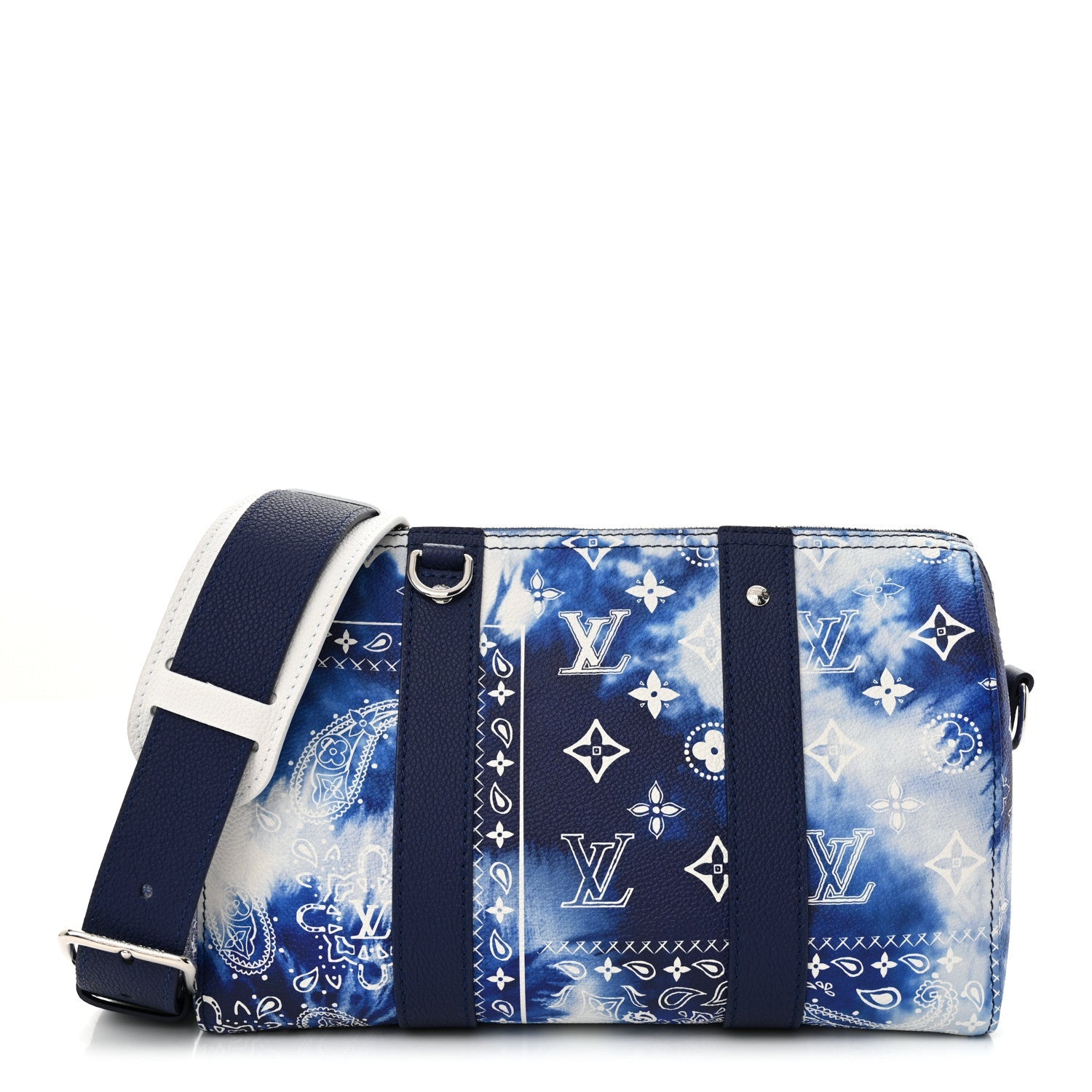 Cowhide Monogram Bandana City Keepall Blue