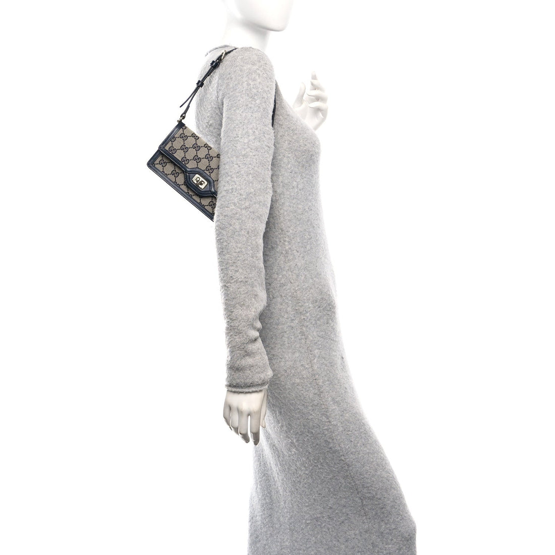 GG Monogram Mini Luce Shoulder Bag Beige Blue