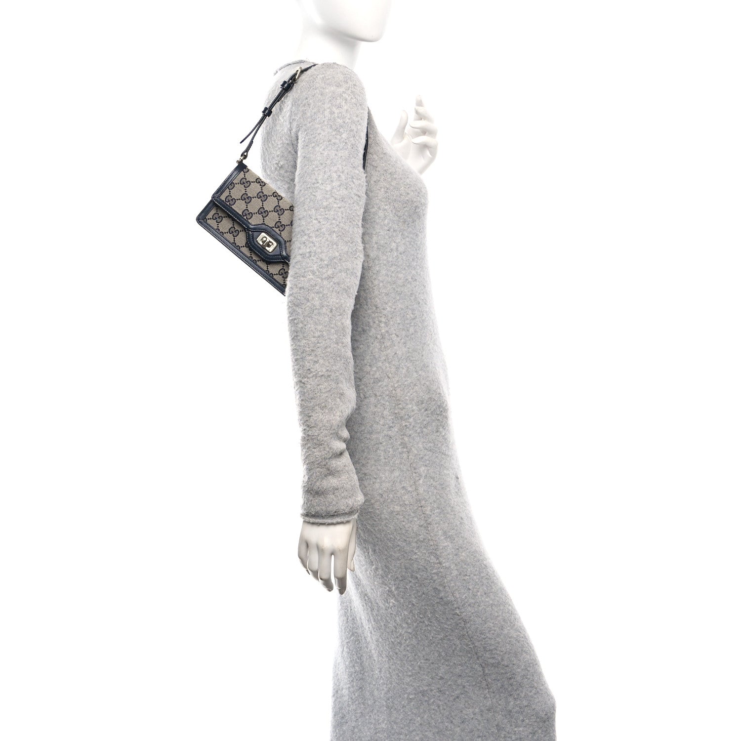 GG Monogram Mini Luce Shoulder Bag Beige Blue