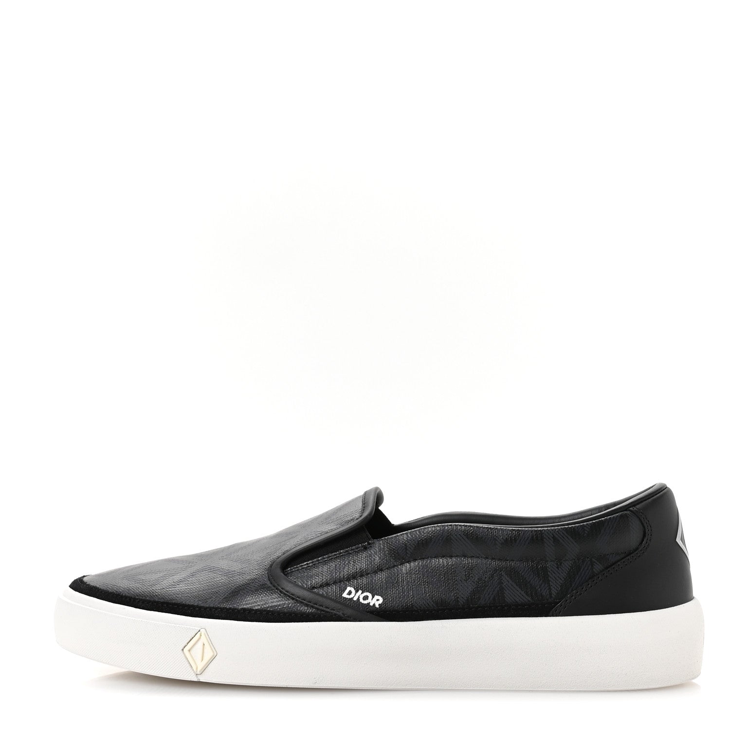 Canvas CD Diamond Mens Slip On Sneakers 45 Black