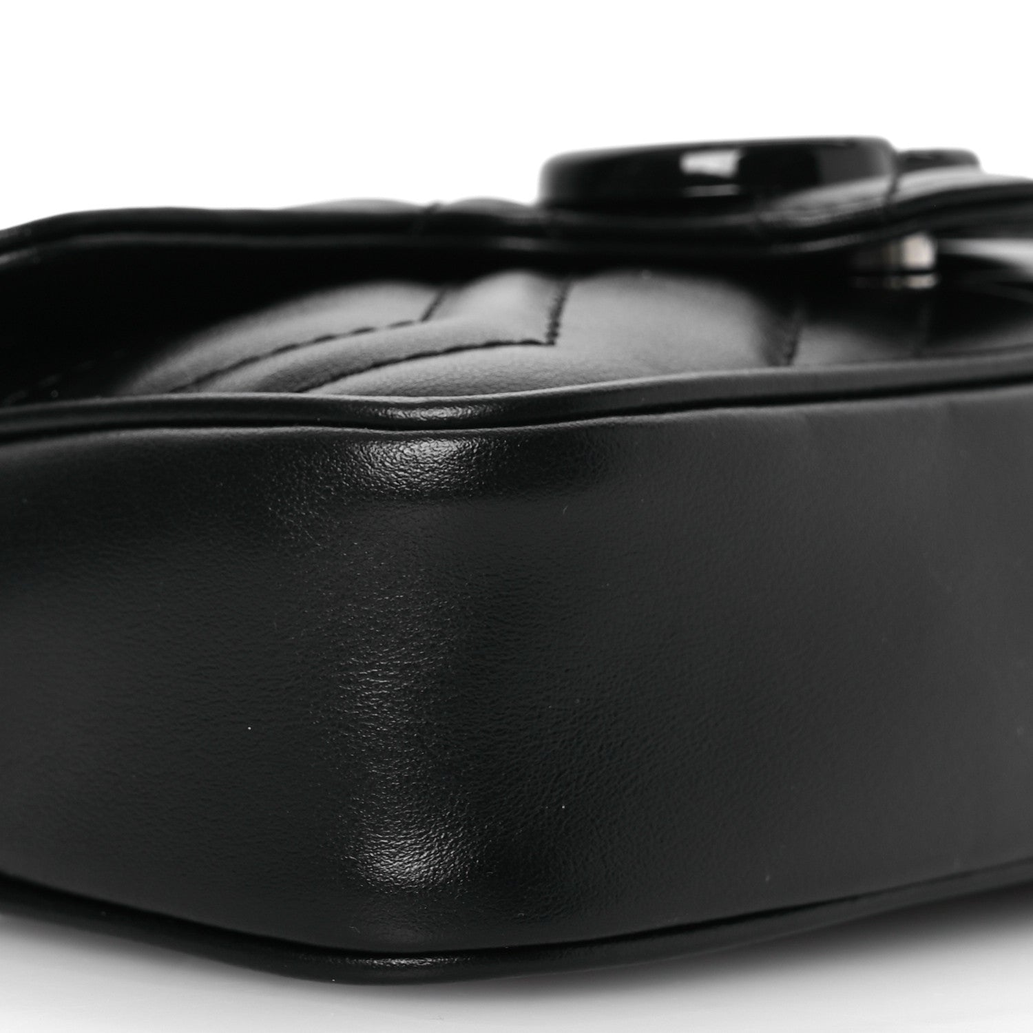 Calfskin Matelasse Monochrome GG Marmont Chain Belt Bag Black