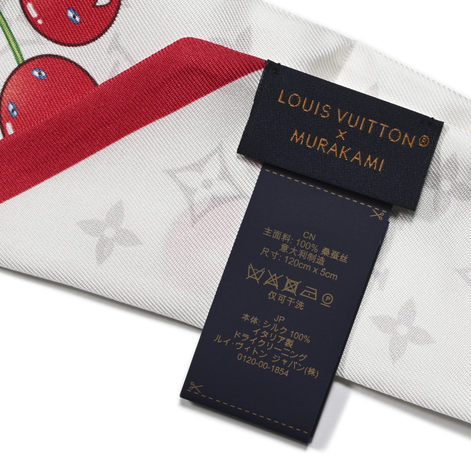 LV X TM Silk Monogram Cerises Bandeau White