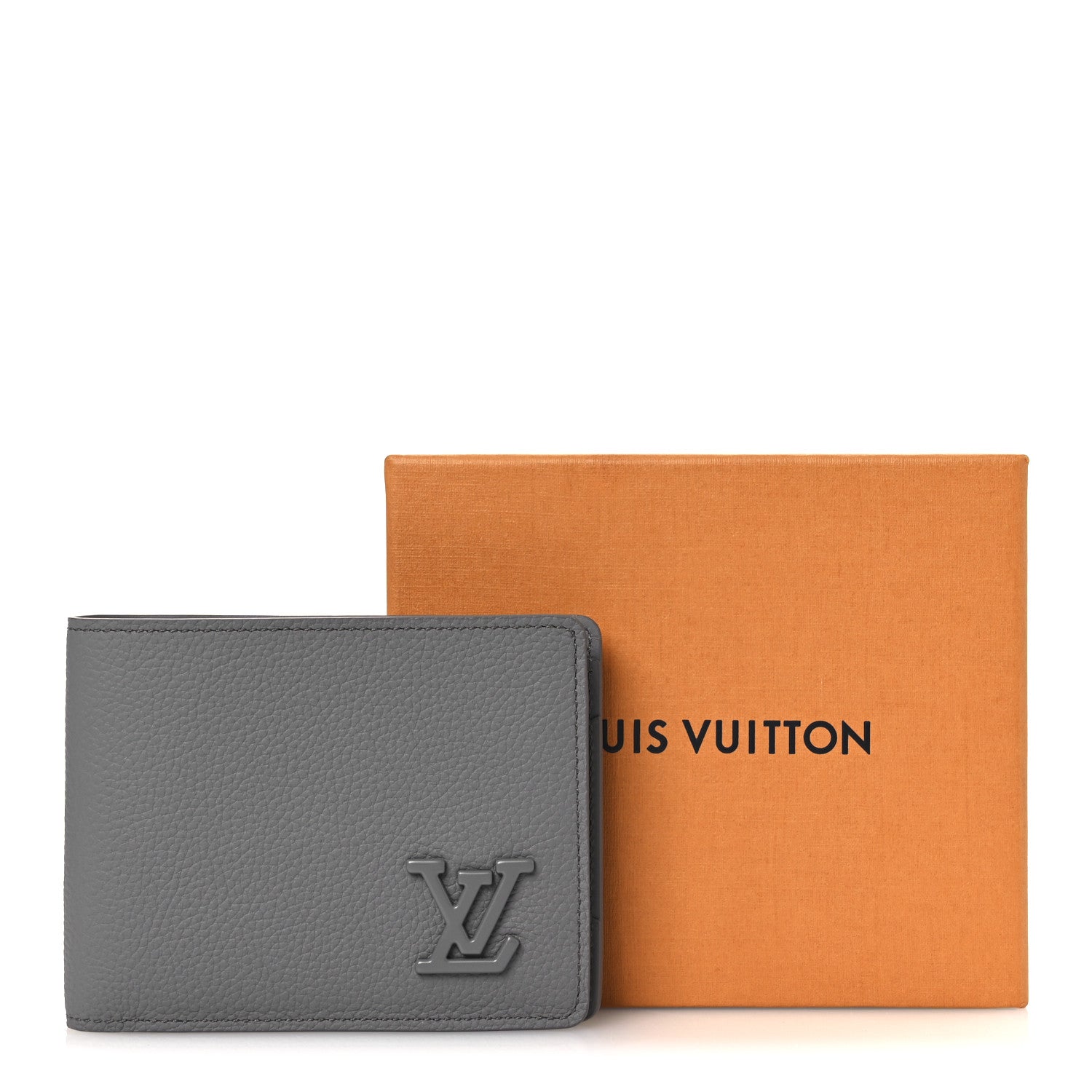 Grained Calfskin Aerogram Multiple Wallet Gris