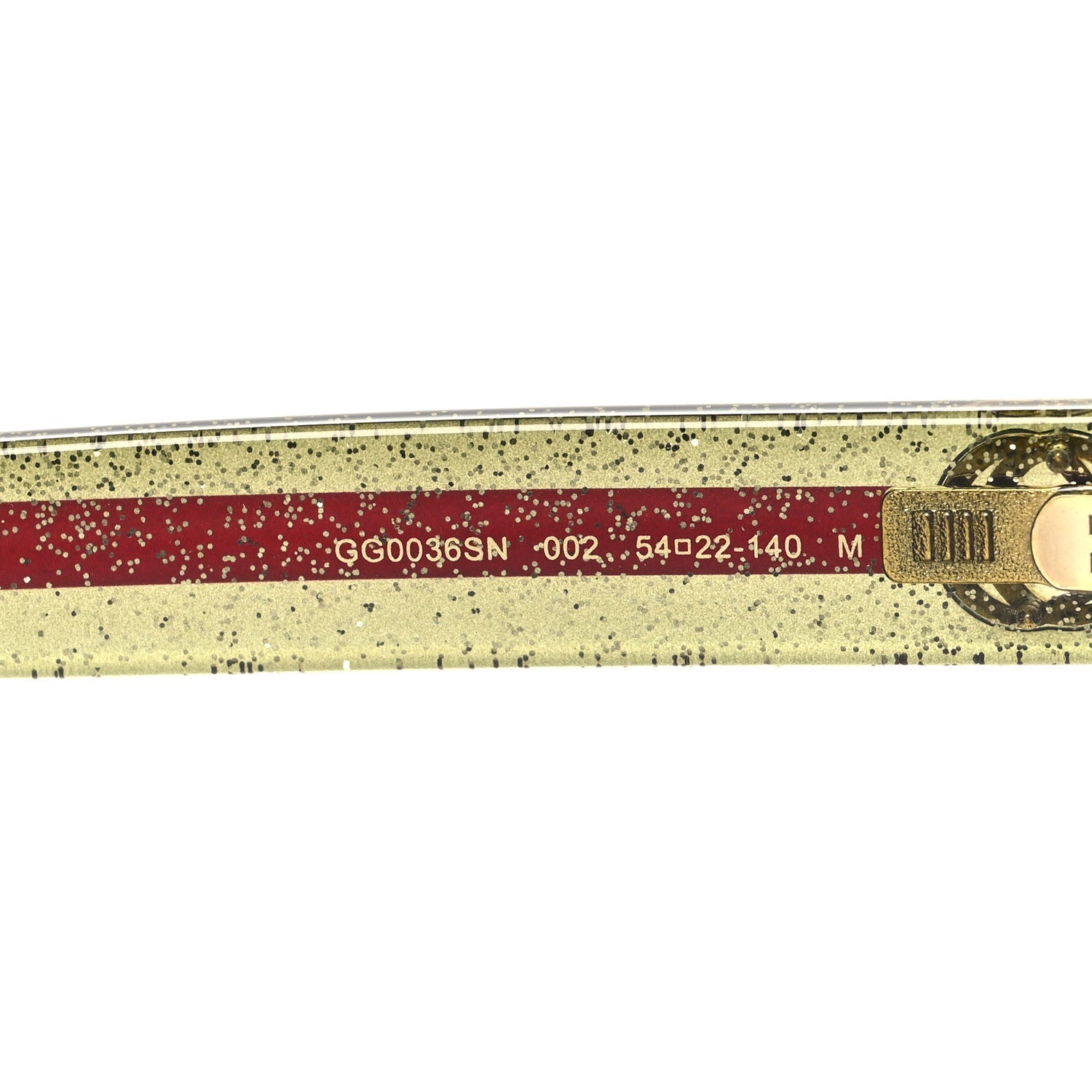 Acetate Square Frame Web Glitter Sunglasses GG0036SN Black Green