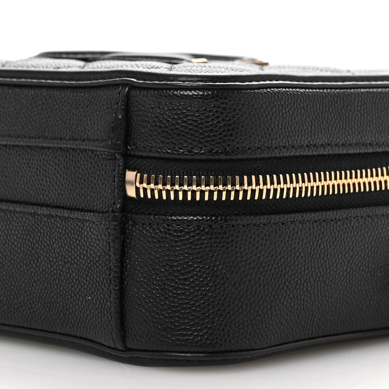 Caviar Quilted Small CC Filigree Vanity Case Black