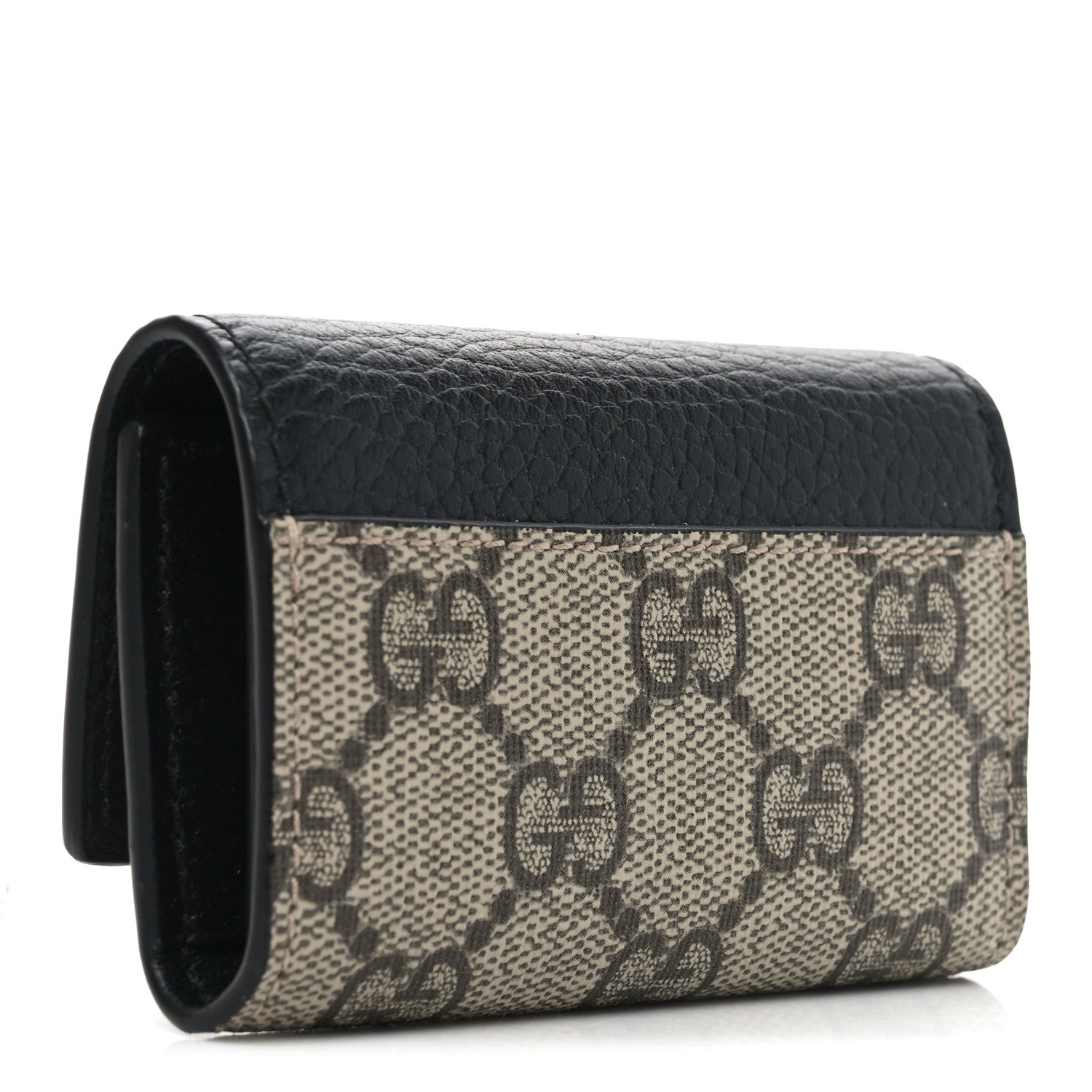 Dollar Calfskin GG Supreme Monogram GG Marmont 6 Key Holder Case Black Beige Ebony