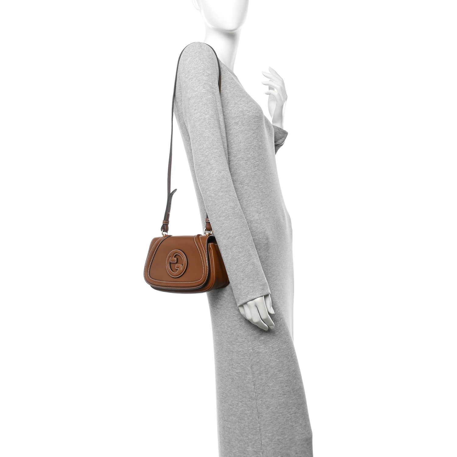 Calfskin Blondie Small Shoulder Bag Brown