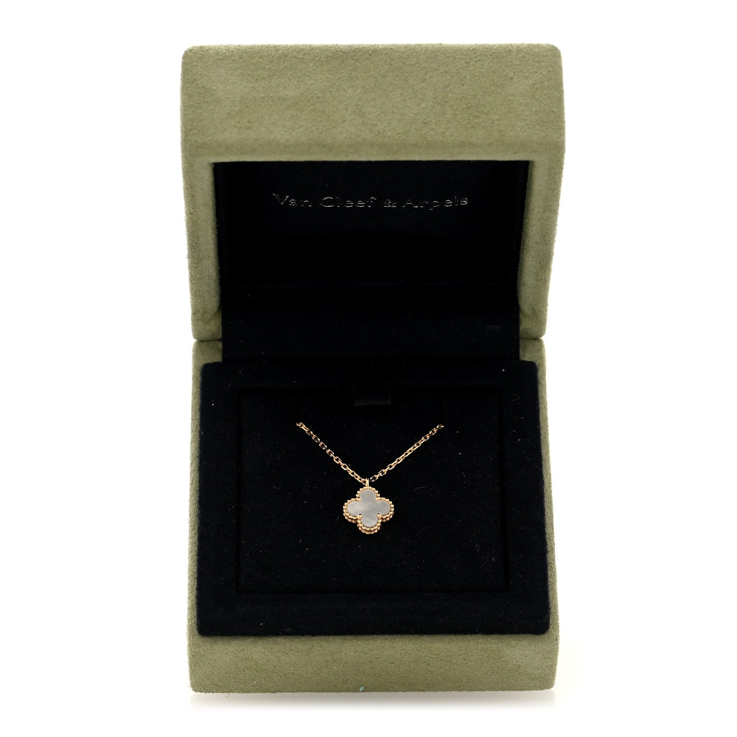 18K Yellow Gold Mother of Pearl Sweet Alhambra Pendant Necklace