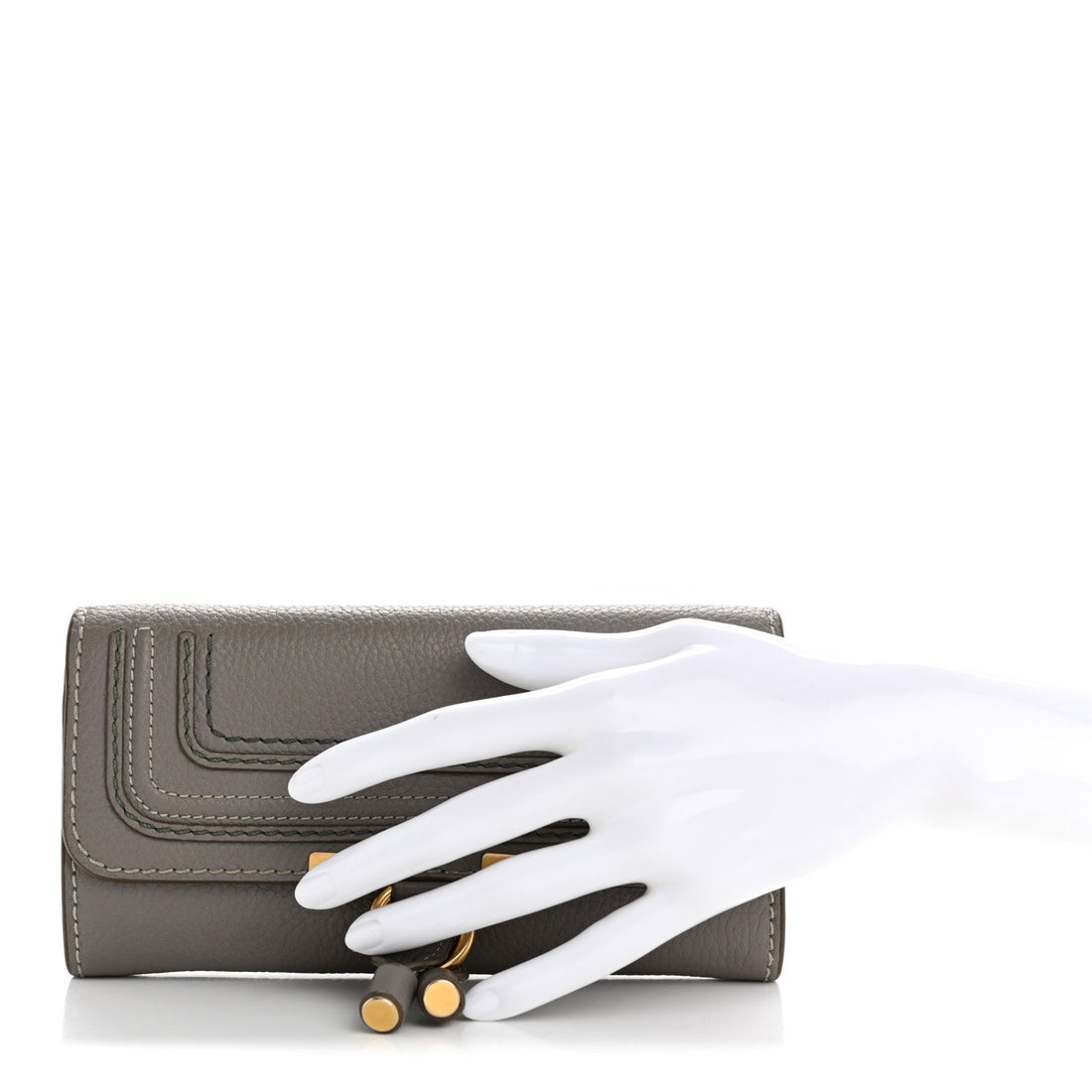 Calfskin Marcie Continental Flap Wallet Cashmere Grey