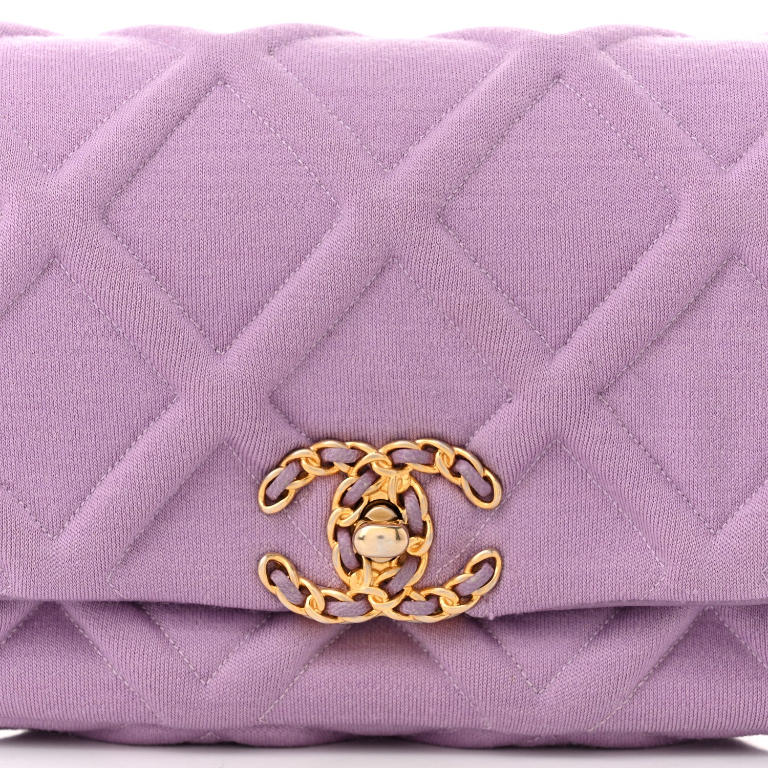 Jersey Quilted Chanel 19 Waist Bag Purple