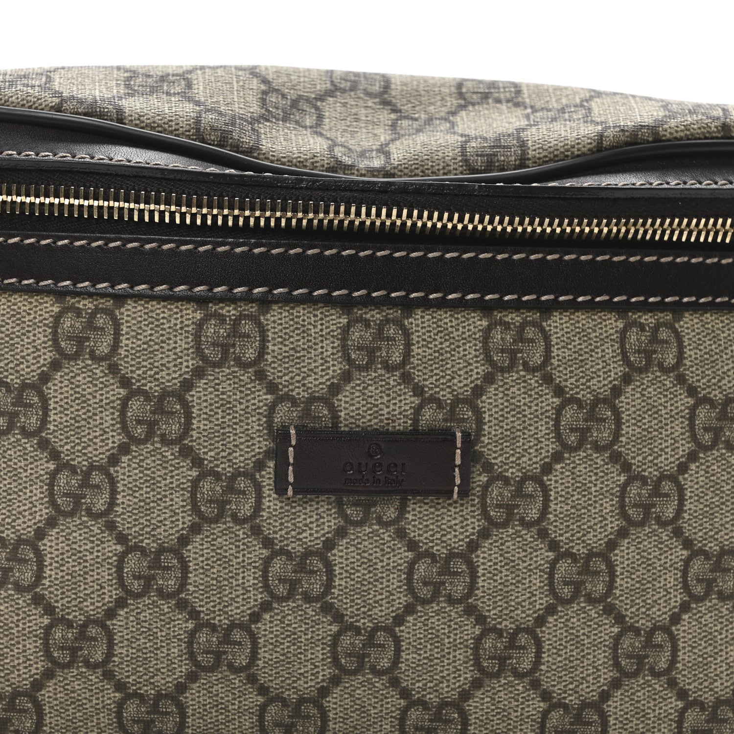 GG Supreme Monogram Belt Bag Dark Brown