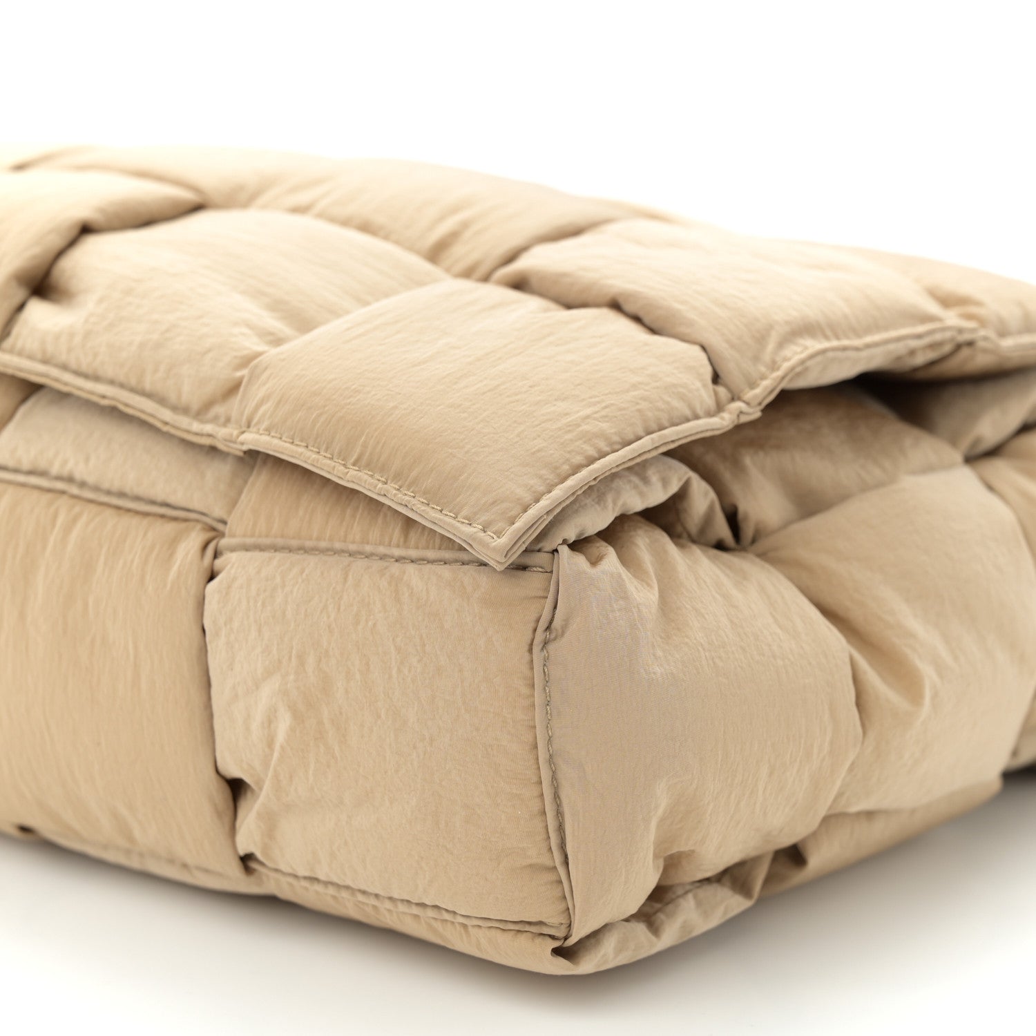 Nylon Intrecciato Padded Tech Maxi Cassette Bag Sesame