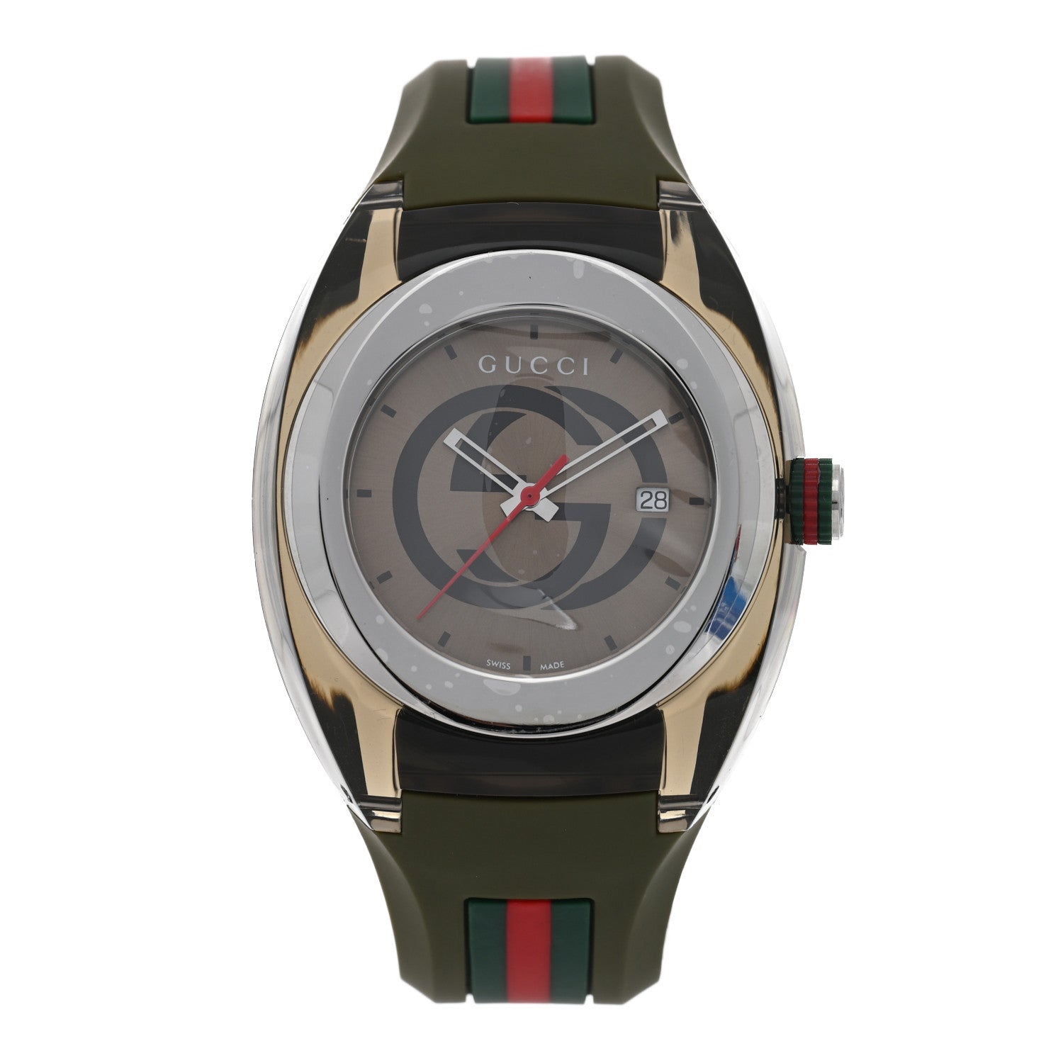 Stainless Steel Rubber 46mm Sync Web Quartz Watch Hunter Green