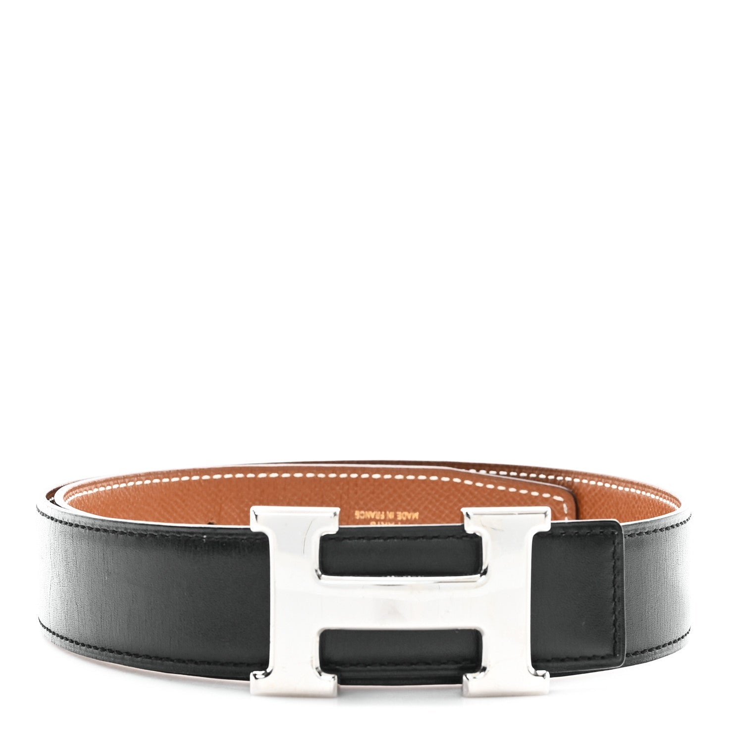 Box Courchevel 32mm H Belt 65 Black Gold