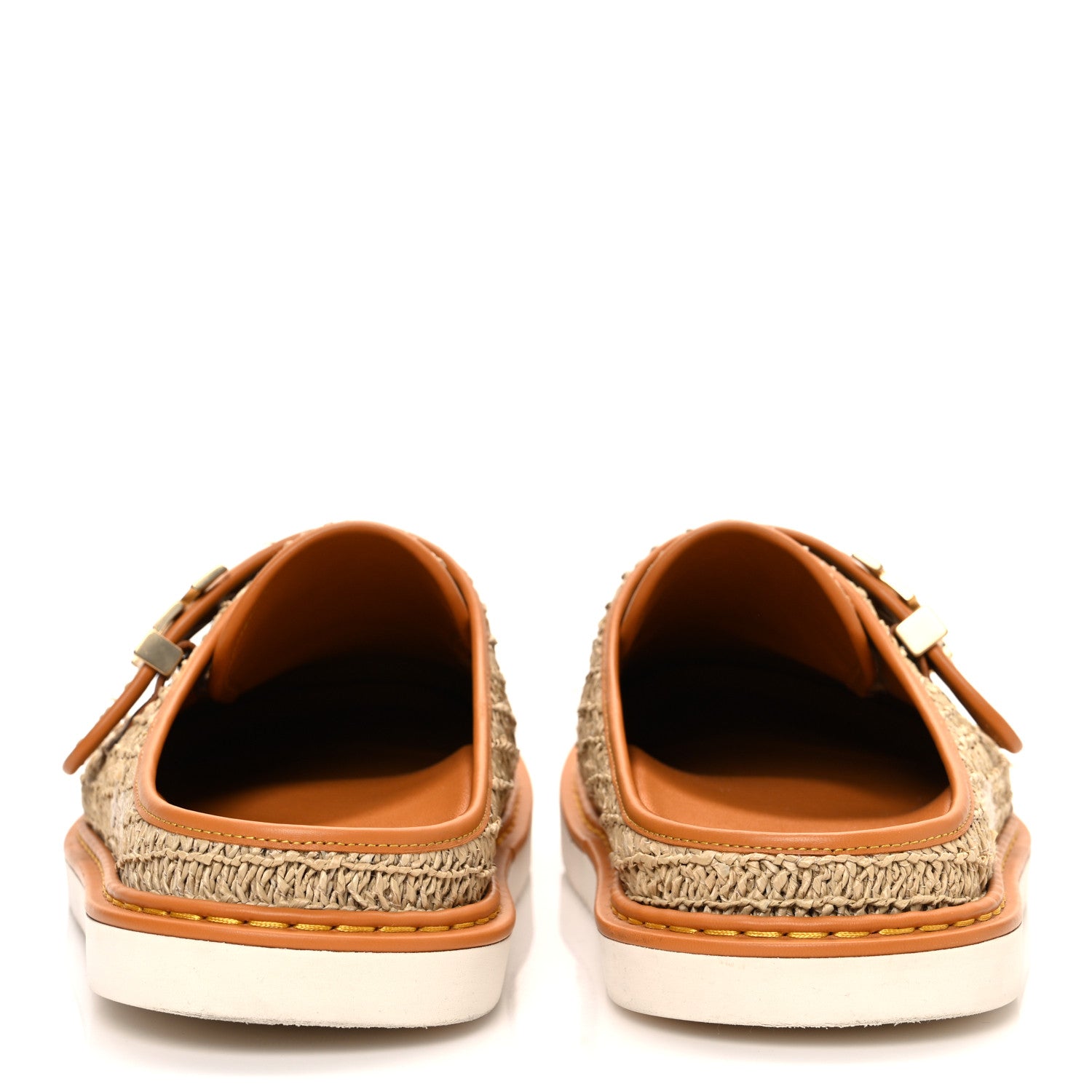 Raffia LV Easy Mens Mule 9.5 Beige