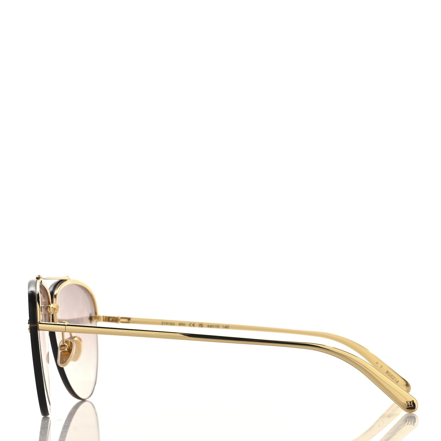 Metal Monogram LV Pilot Light Sunglasses Z1913U Gold Gradiant Brown