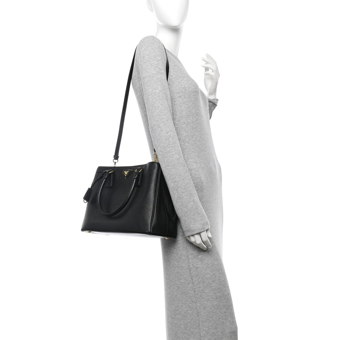 Saffiano Lux Medium Tote Black