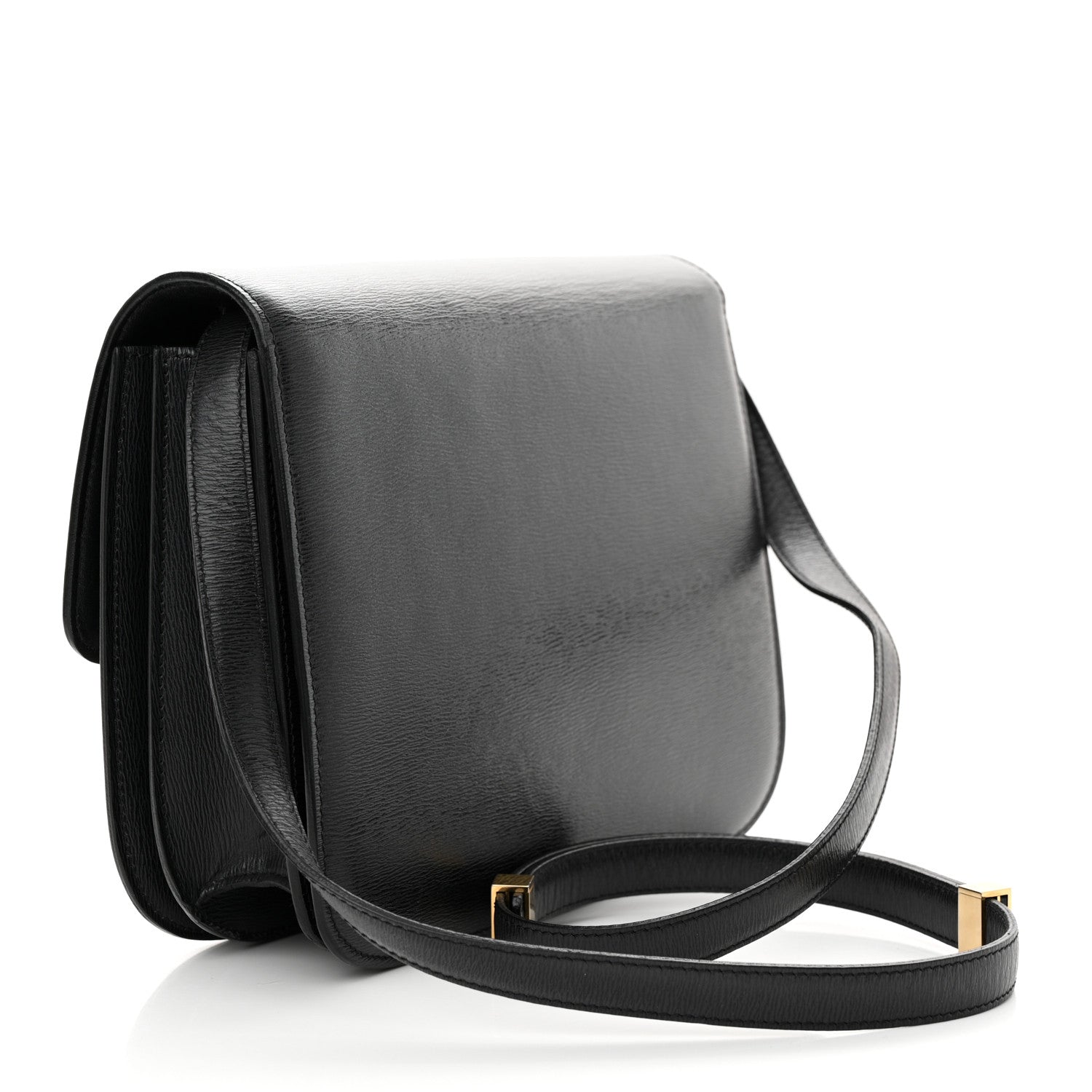 Box Calfskin Medium Classic Box Flap Bag Black