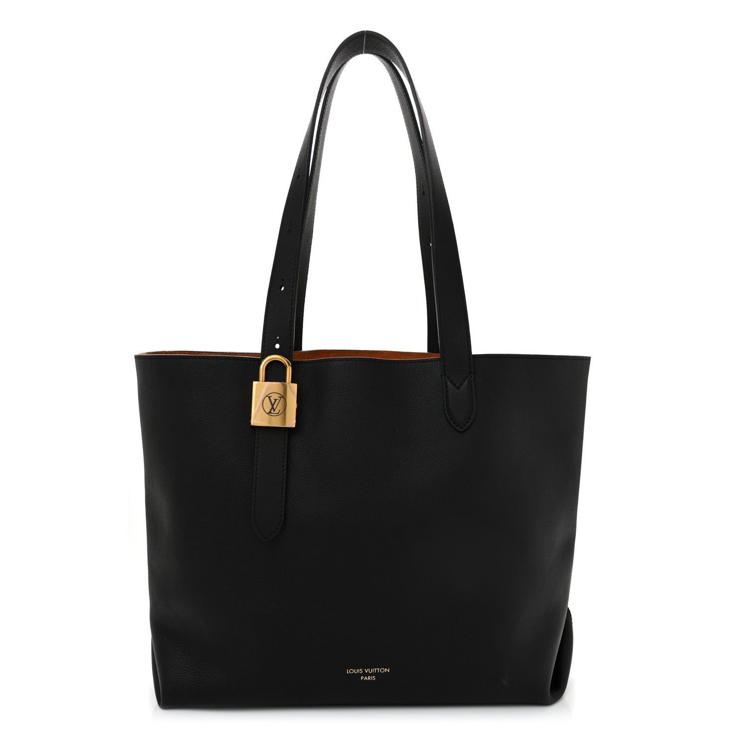 Grained Calfskin Low Key Cabas MM Black