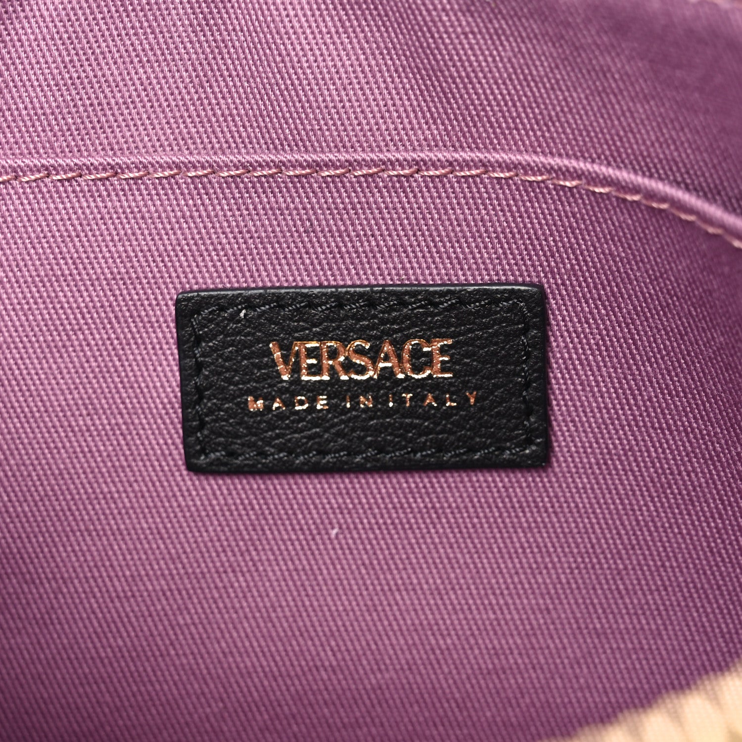 Grained Calfskin Medusa Shoulder Bag Black